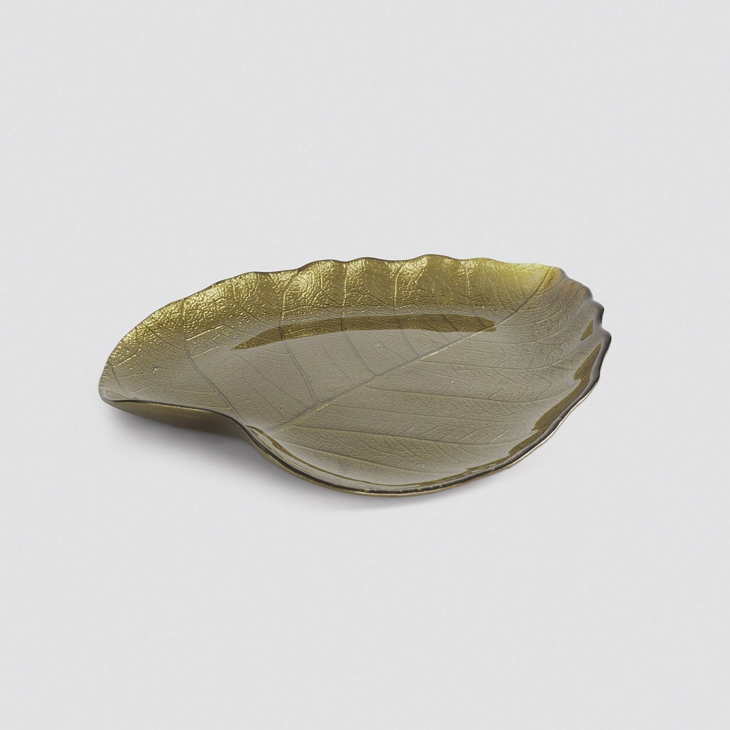 Dark Green Leaf Shaped Decorative Platter - Large