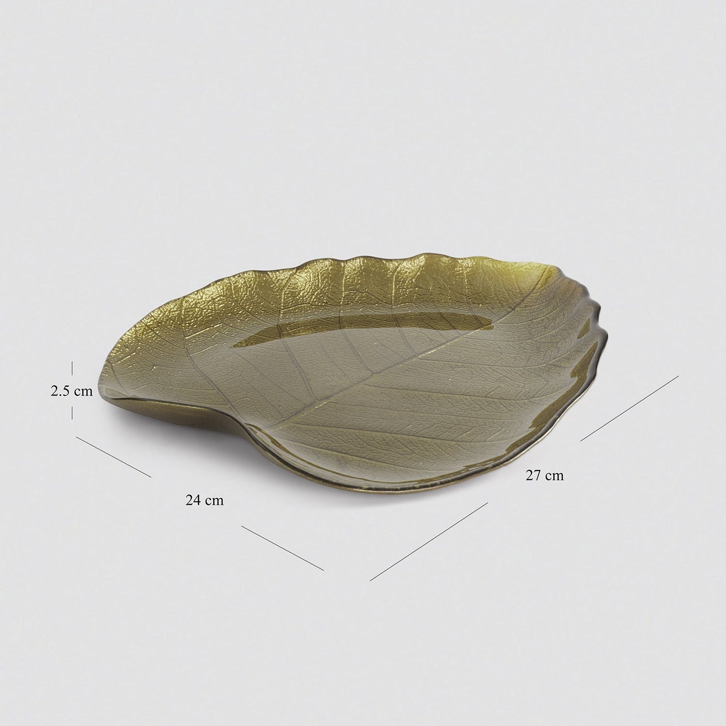 Dark Green Leaf Shaped Decorative Platter - Large