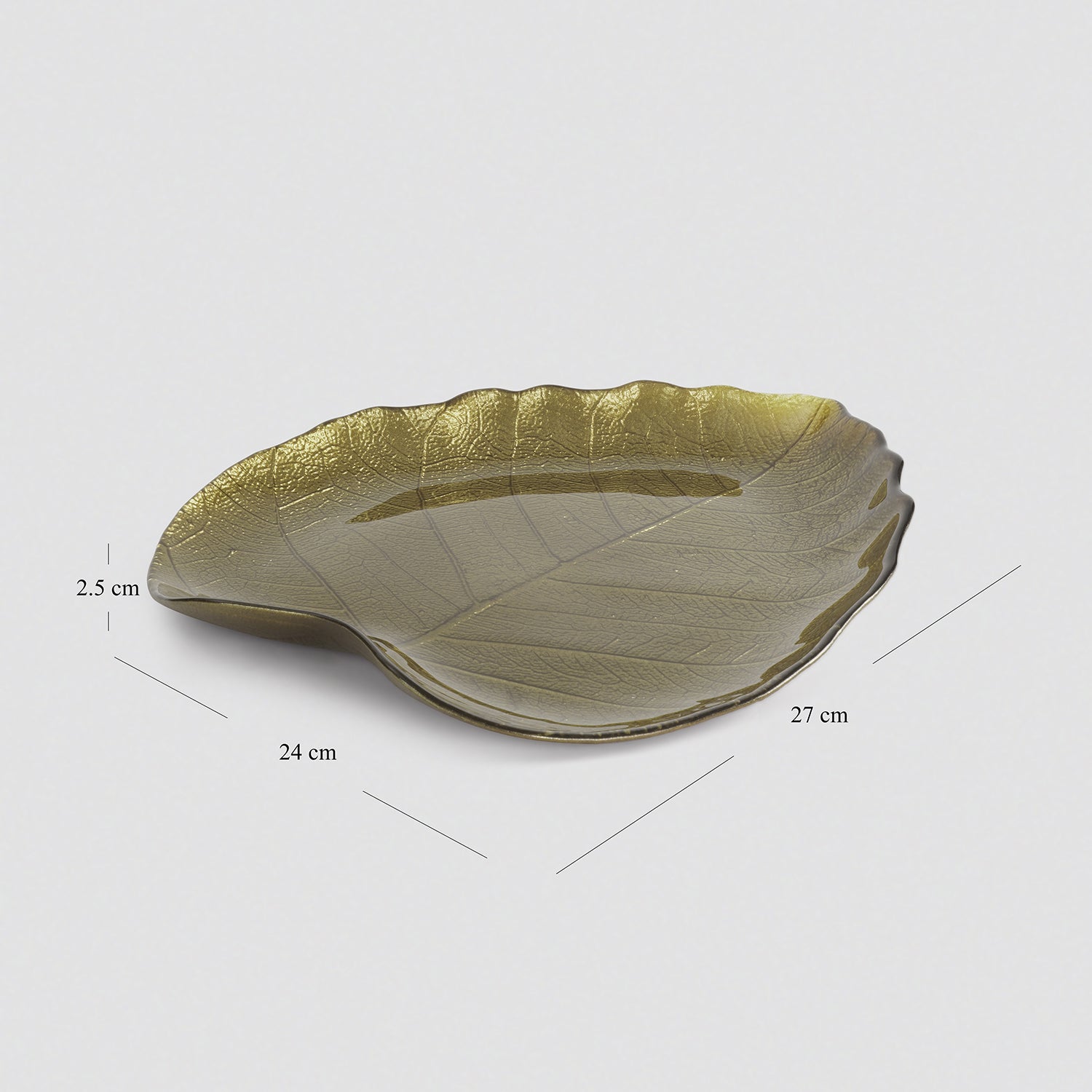 Dark Green Leaf Shaped Decorative Platter - Large
