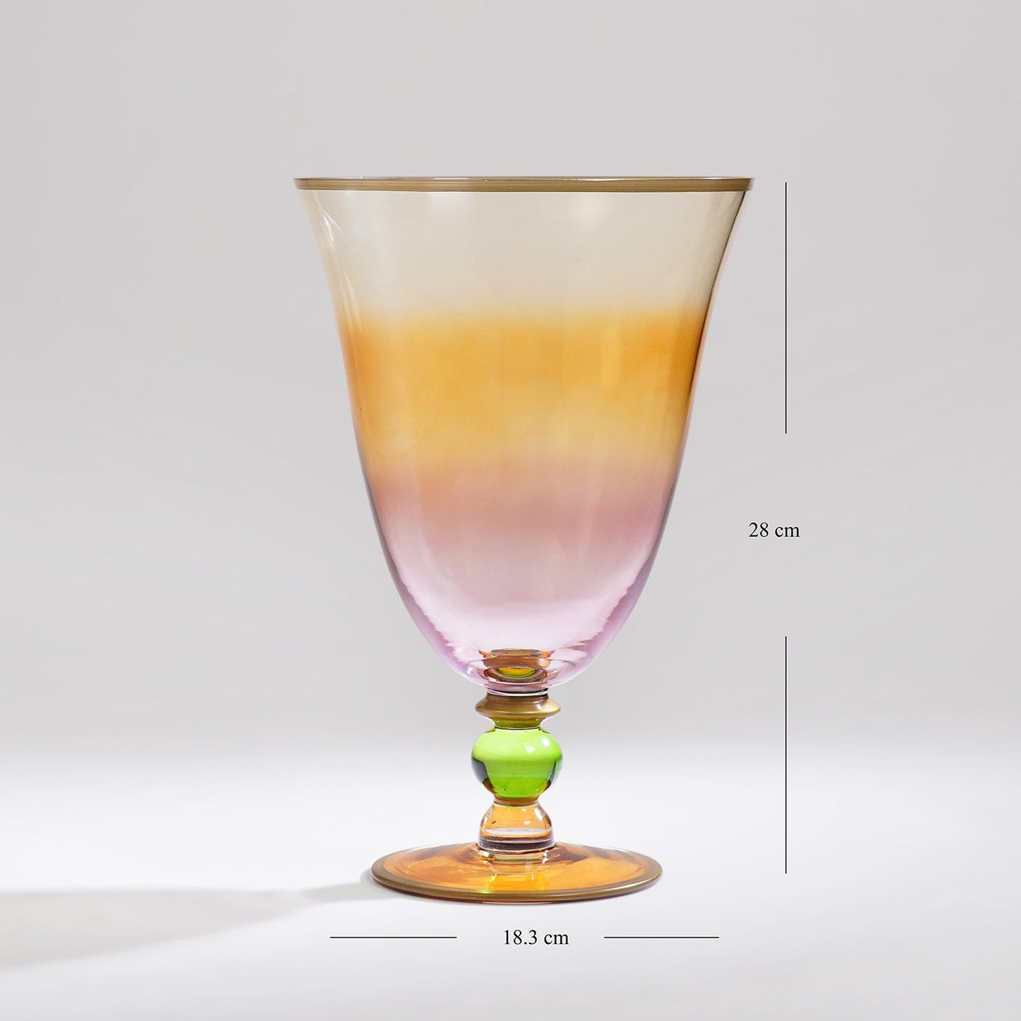 Amber & Pink Ombre Glass Vase - Small