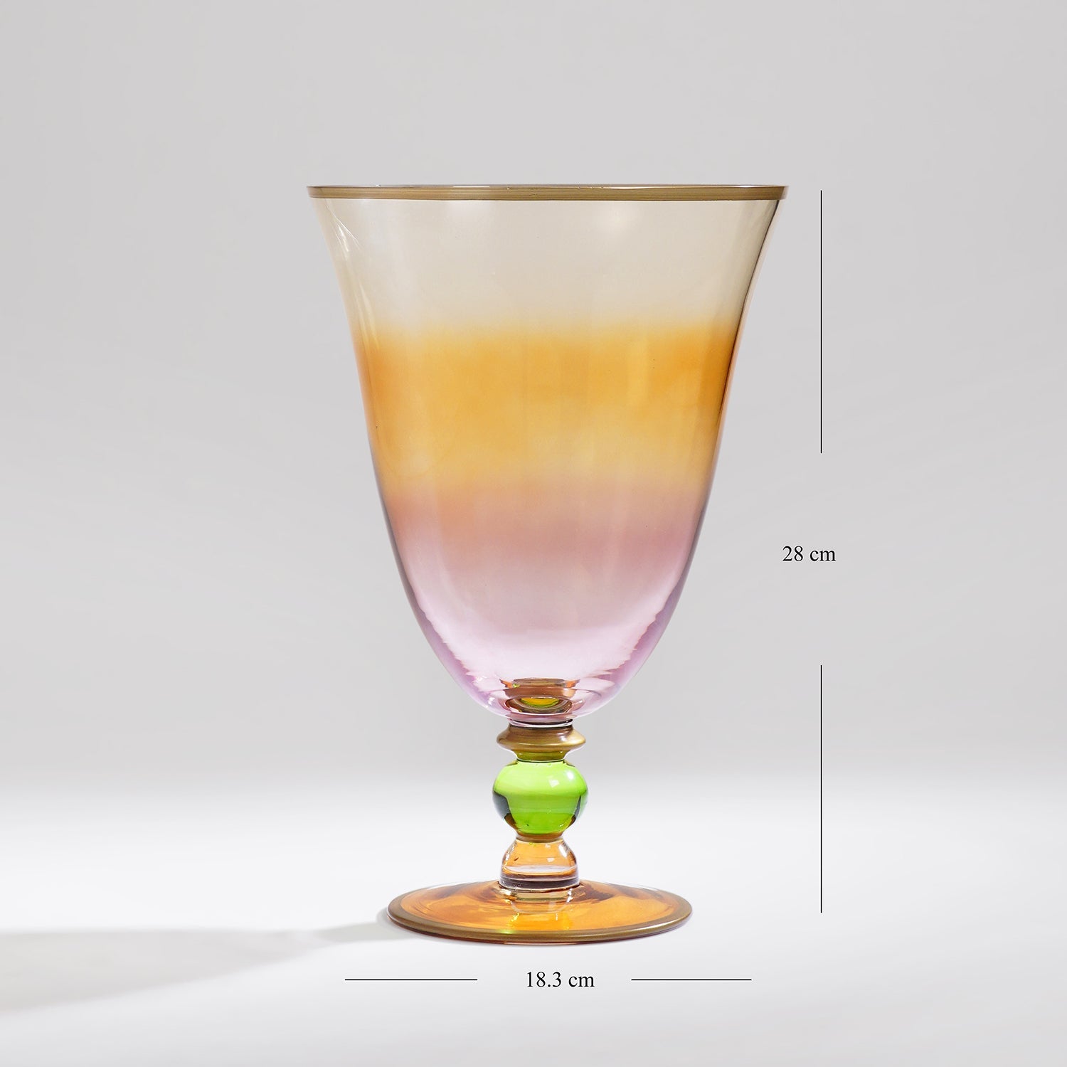 Amber & Pink Ombre Glass Vase - Small