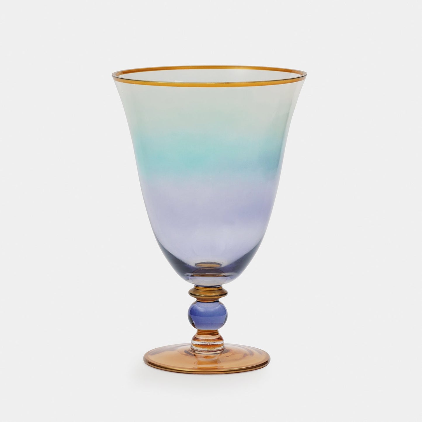 Blue Ombre Vase with Gold Rim - Small