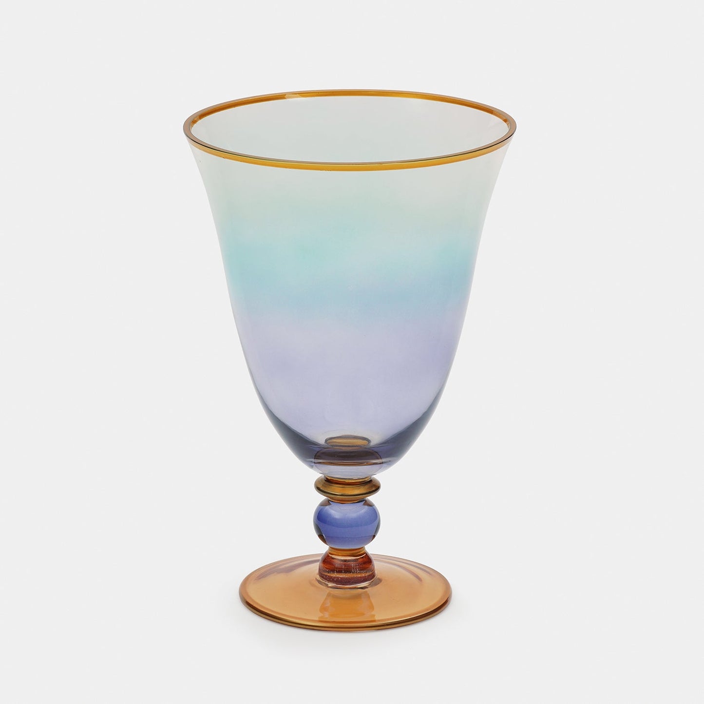 Blue Ombre Vase with Gold Rim - Small