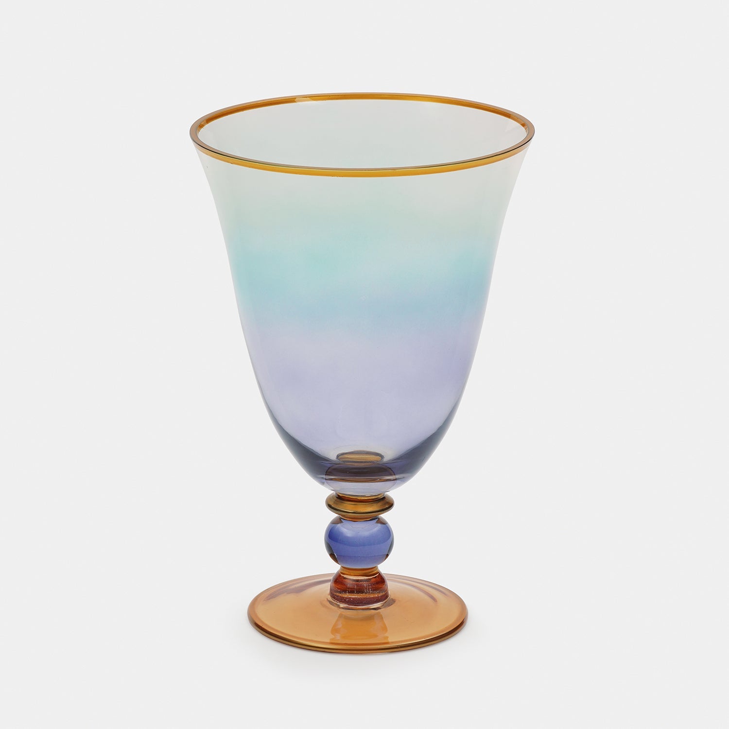 Blue Ombre Vase with Gold Rim - Small