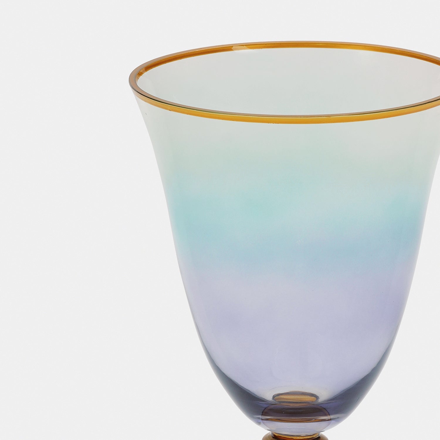 Blue Ombre Vase with Gold Rim - Small