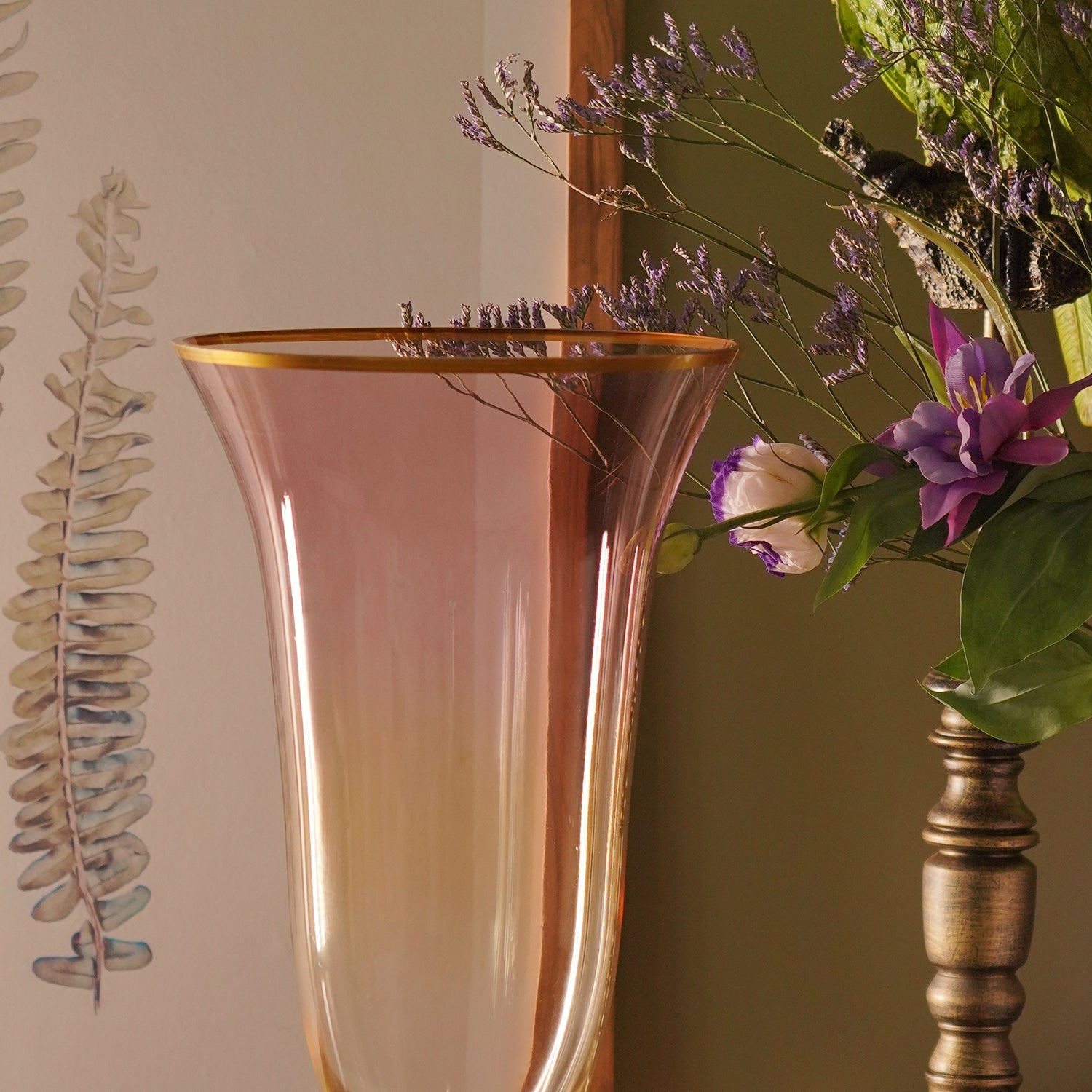 Pink Ombré Glass Vase - Large
