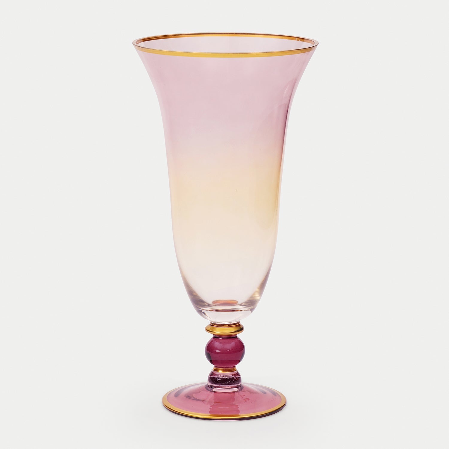 Pink Ombré Glass Vase - Large