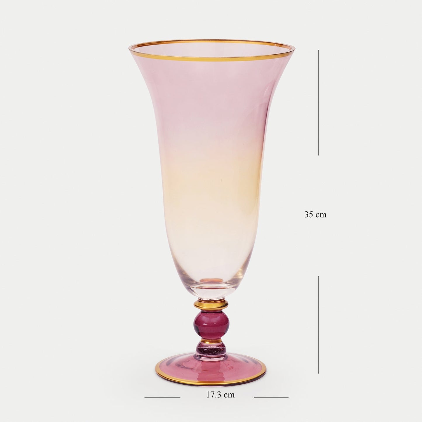 Pink Ombré Glass Vase - Large
