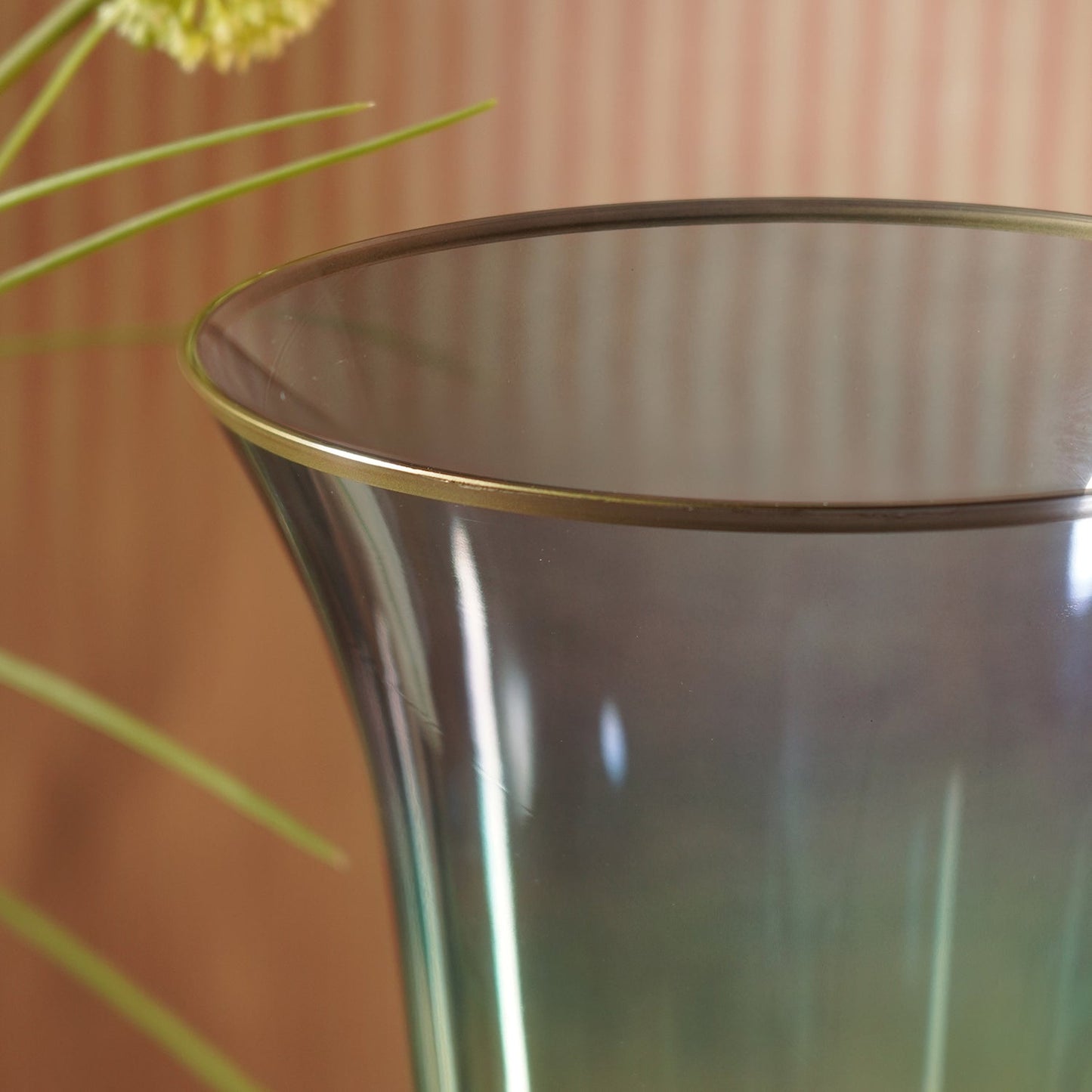 Blue & Green Ombre Glass Vase - Large