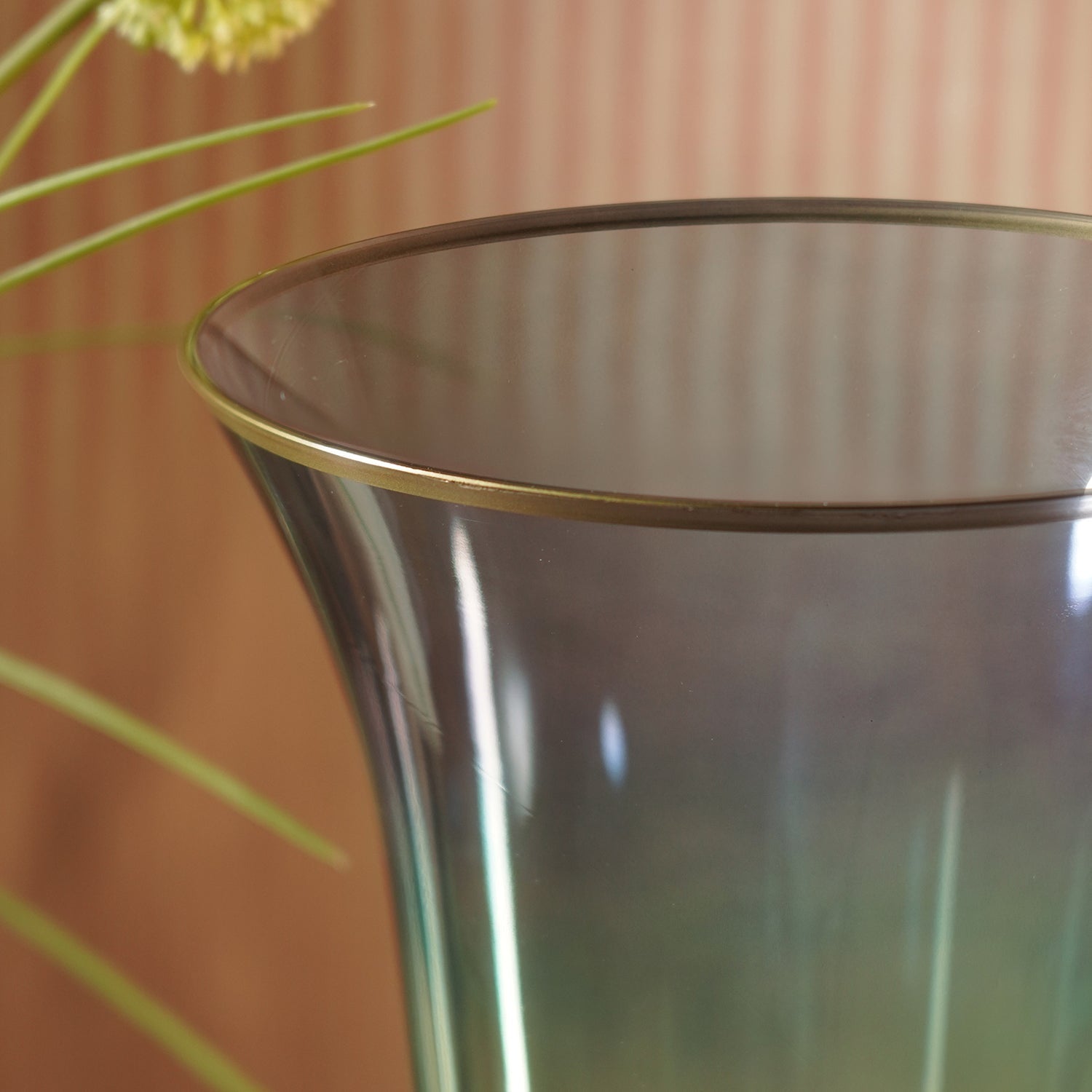 Blue & Green Ombre Glass Vase - Large