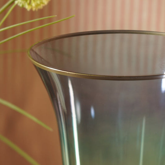 Blue & Green Ombre Glass Vase - Large