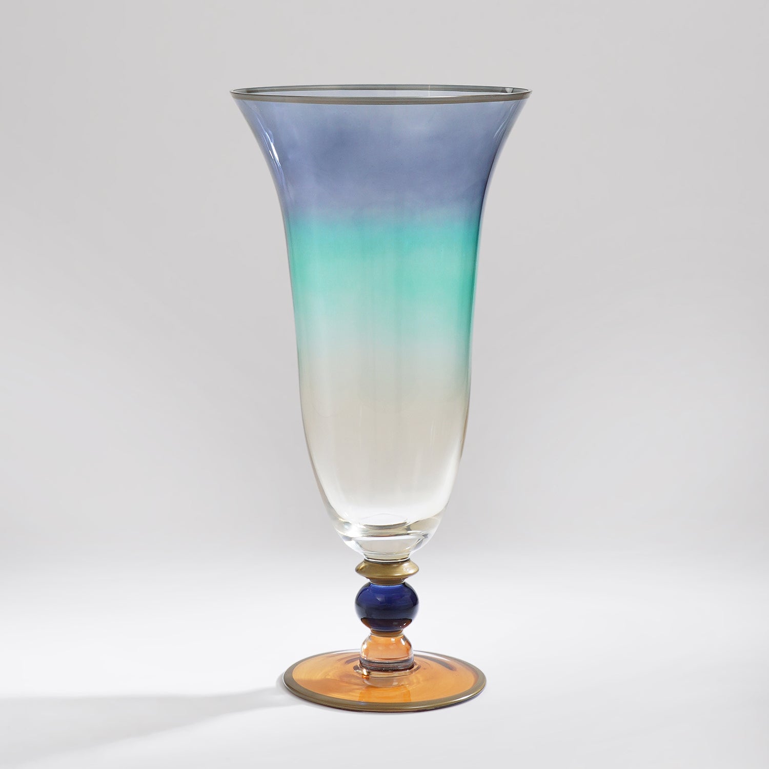 Blue & Green Ombre Glass Vase - Large