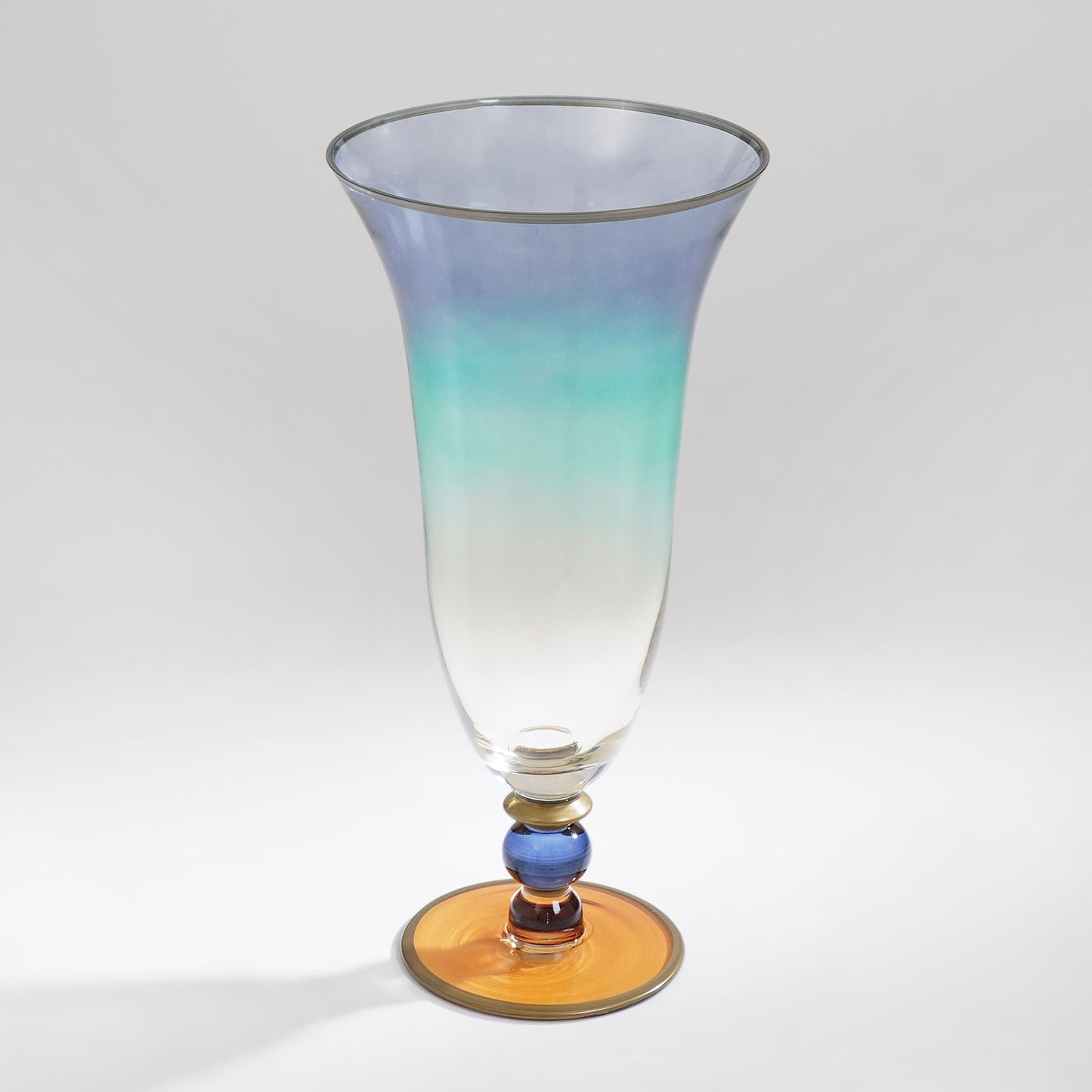 Blue & Green Ombre Glass Vase - Large