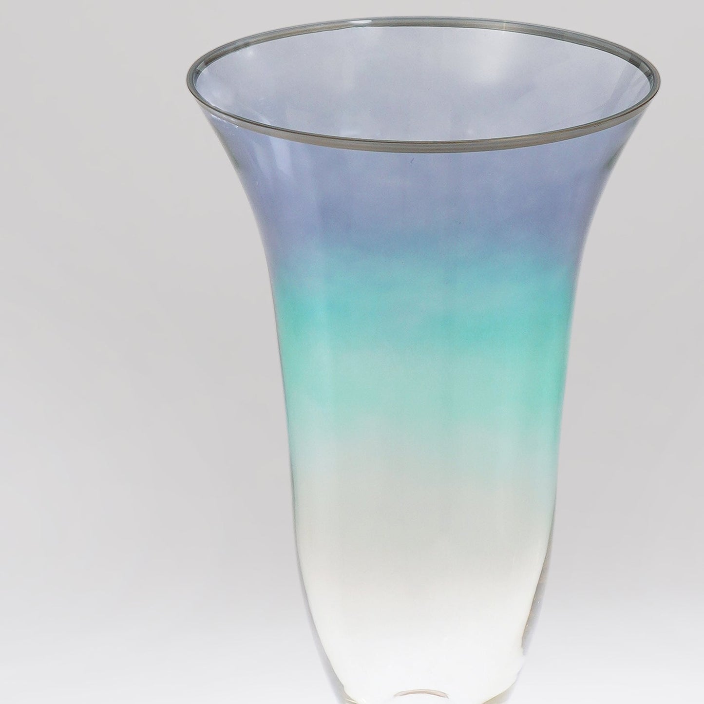 Blue & Green Ombre Glass Vase - Large