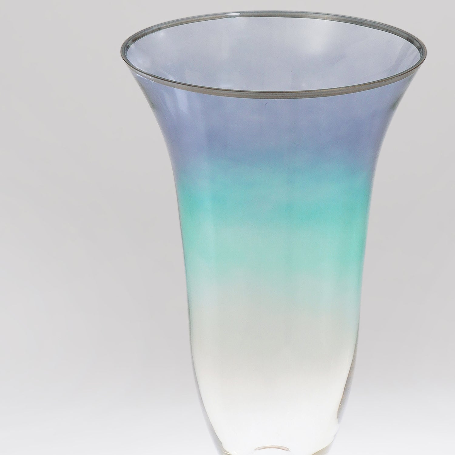 Blue & Green Ombre Glass Vase - Large