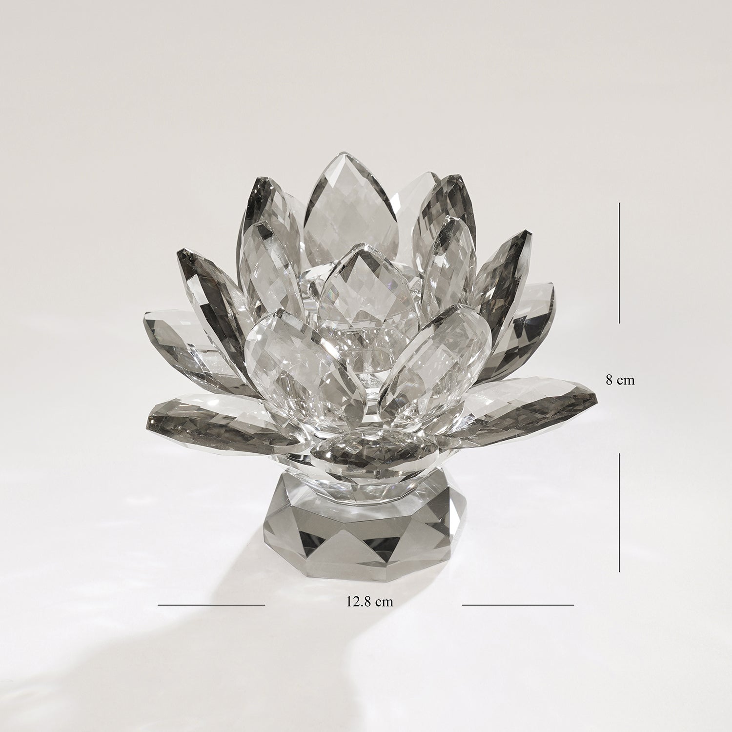 Clear Crystal Lotus Shaped Candle Holder