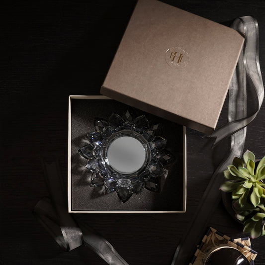 Grey Crystal Candle Holder