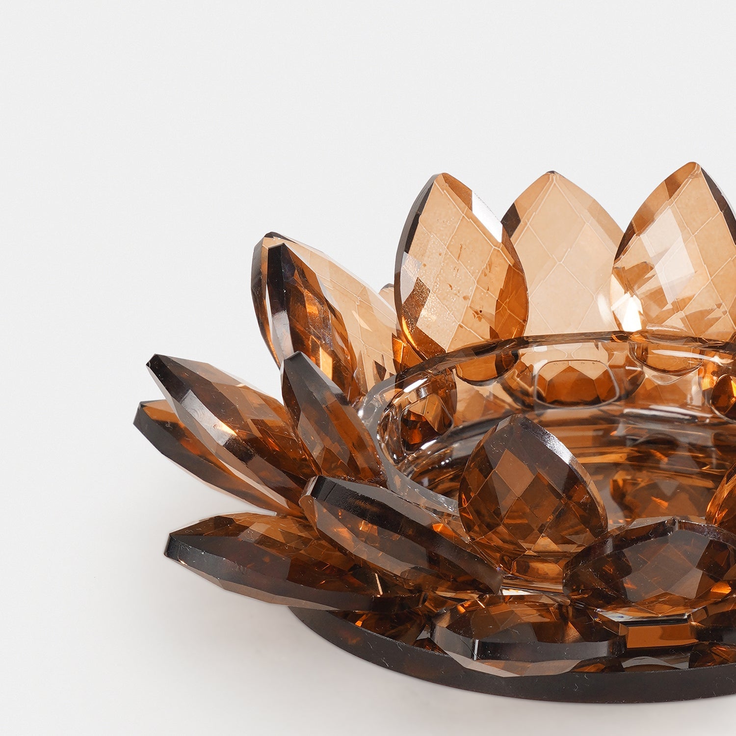 Amber Crystal Candle Holder
