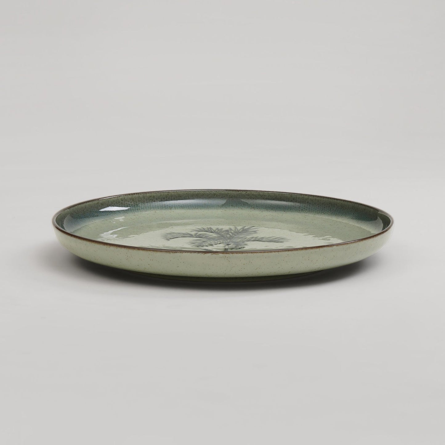 Ivory Ceramic Printed Dessert Plate