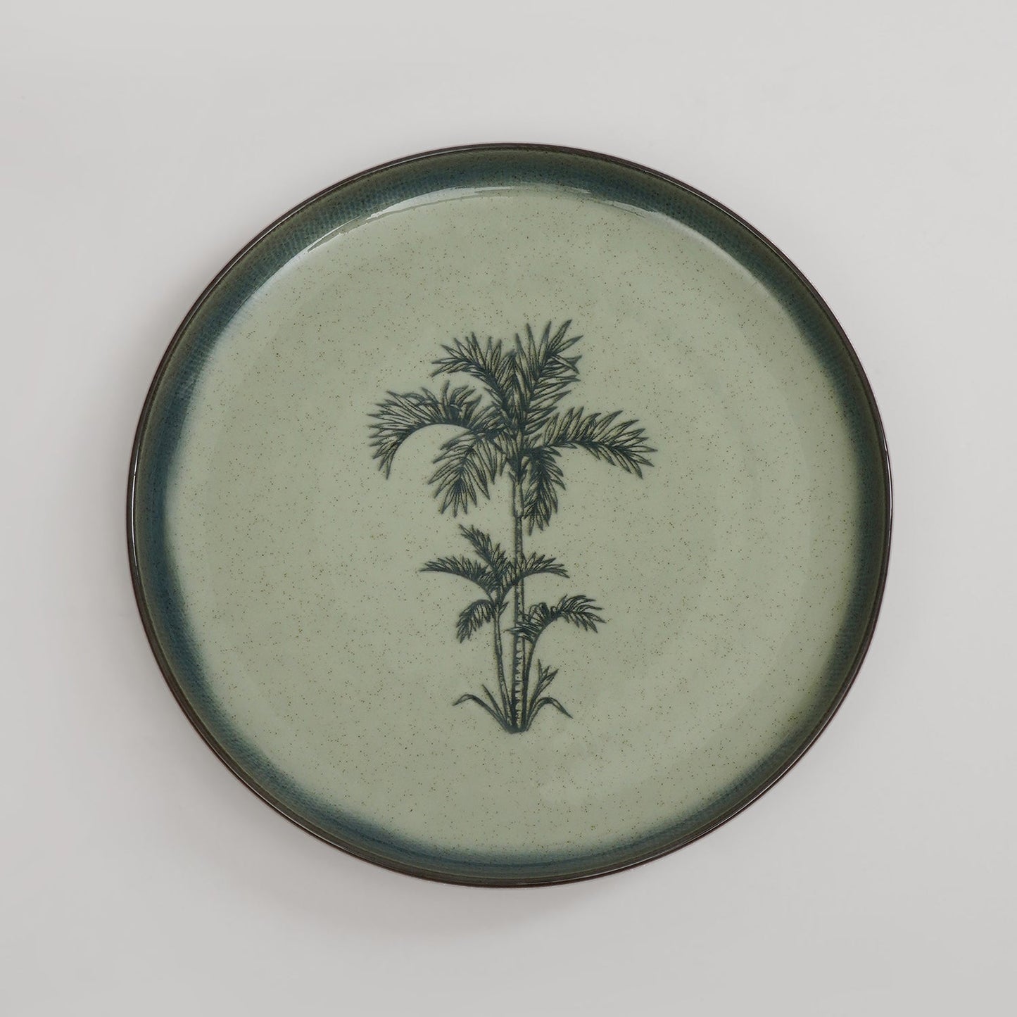 Ivory Ceramic Printed Dessert Plate