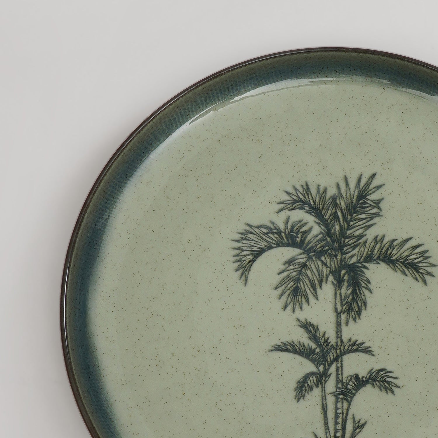 Ivory Ceramic Printed Dessert Plate