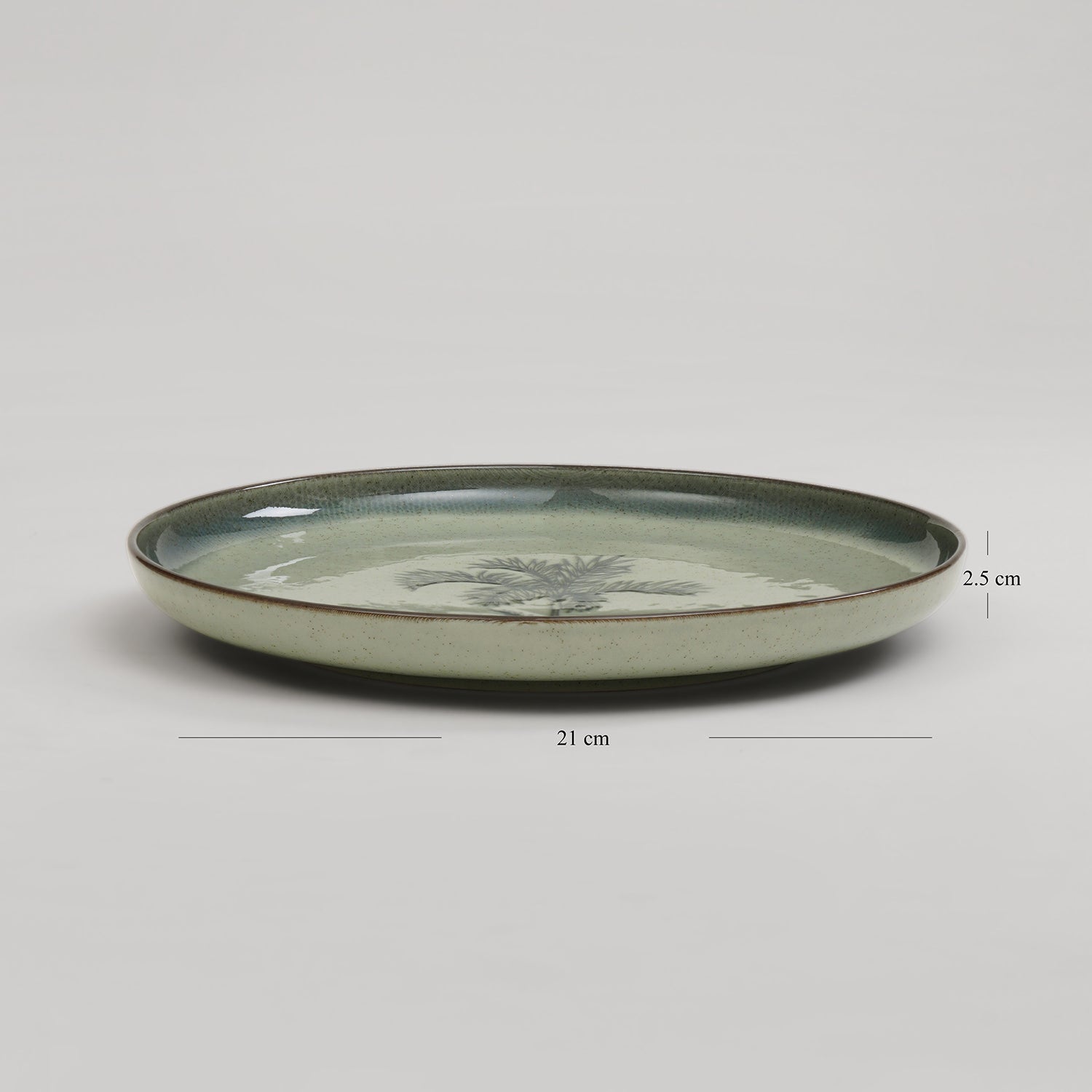 Ivory Ceramic Printed Dessert Plate