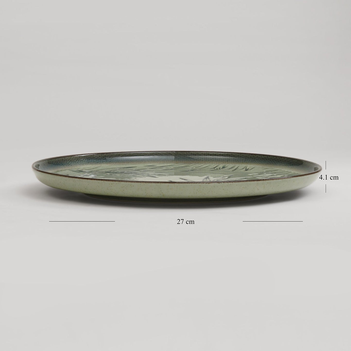 Ivory Ceramic Printed Dinner Plate