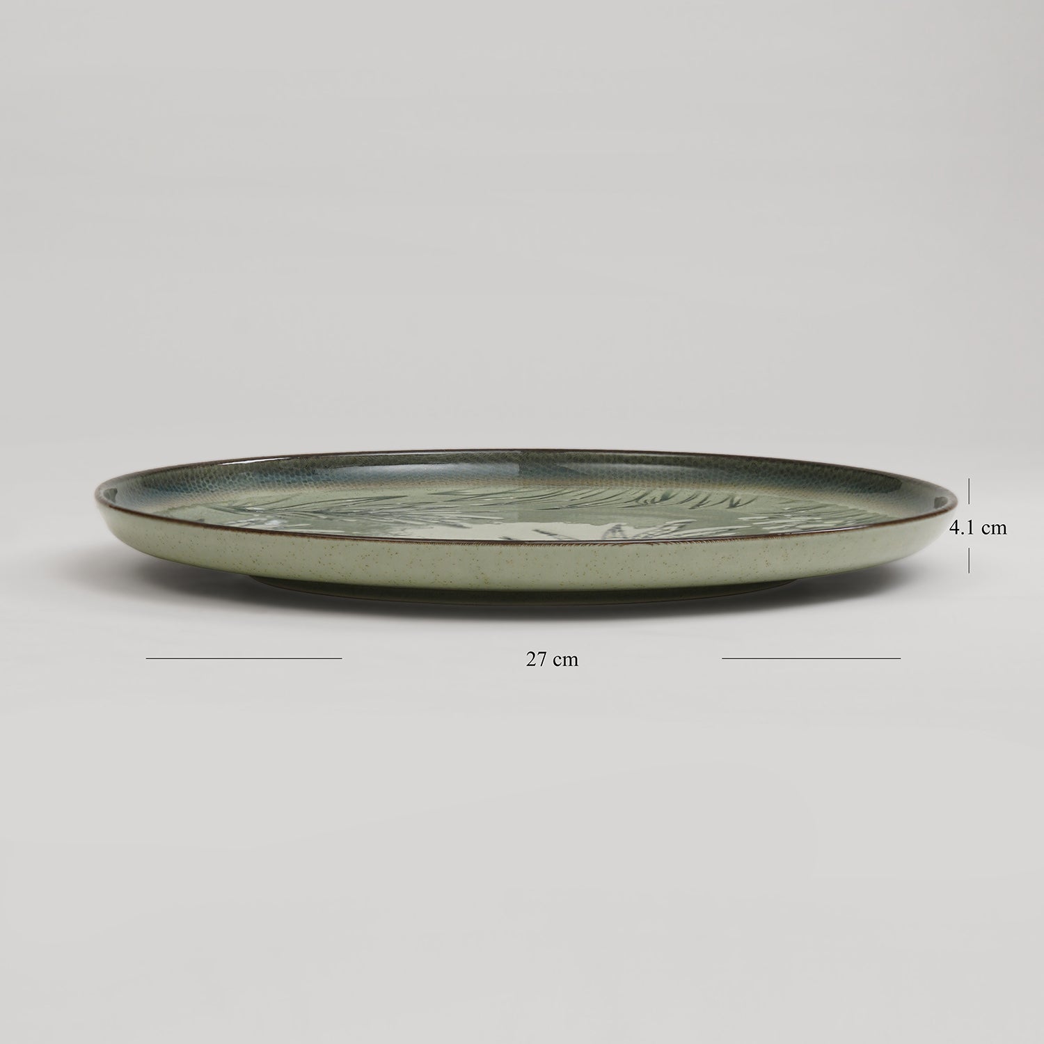 Ivory Ceramic Printed Dinner Plate