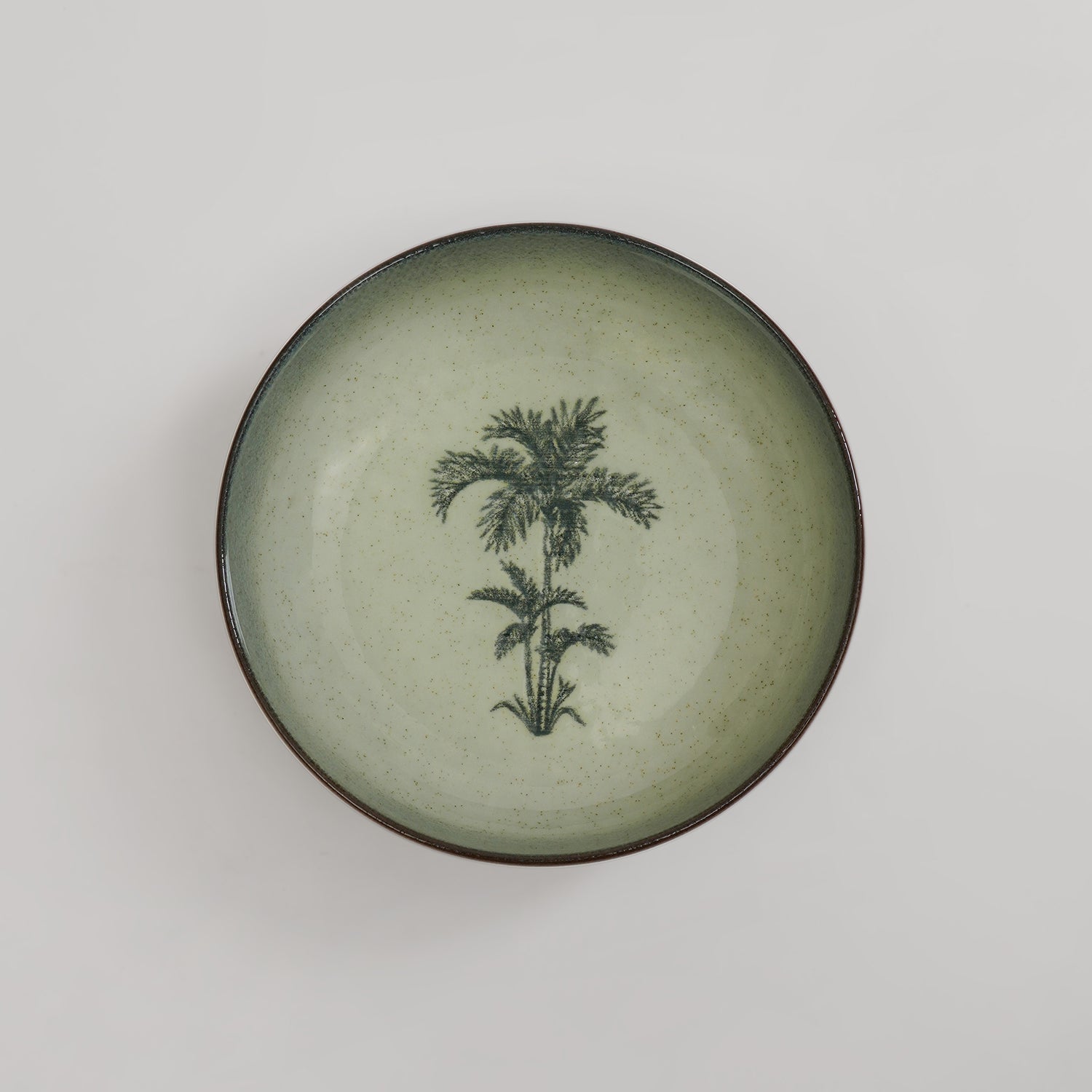 Ivory Ceramic Printed Serving Bowl