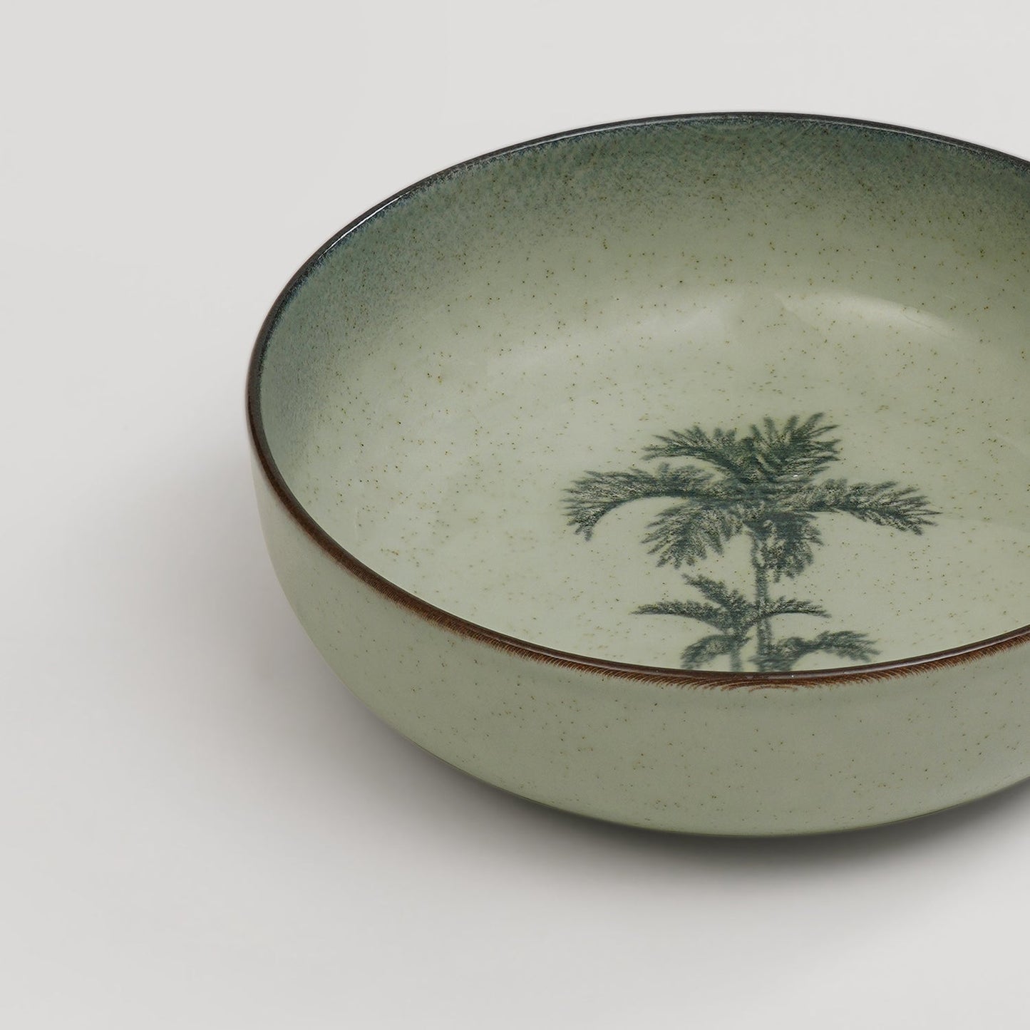 Ivory Ceramic Printed Serving Bowl
