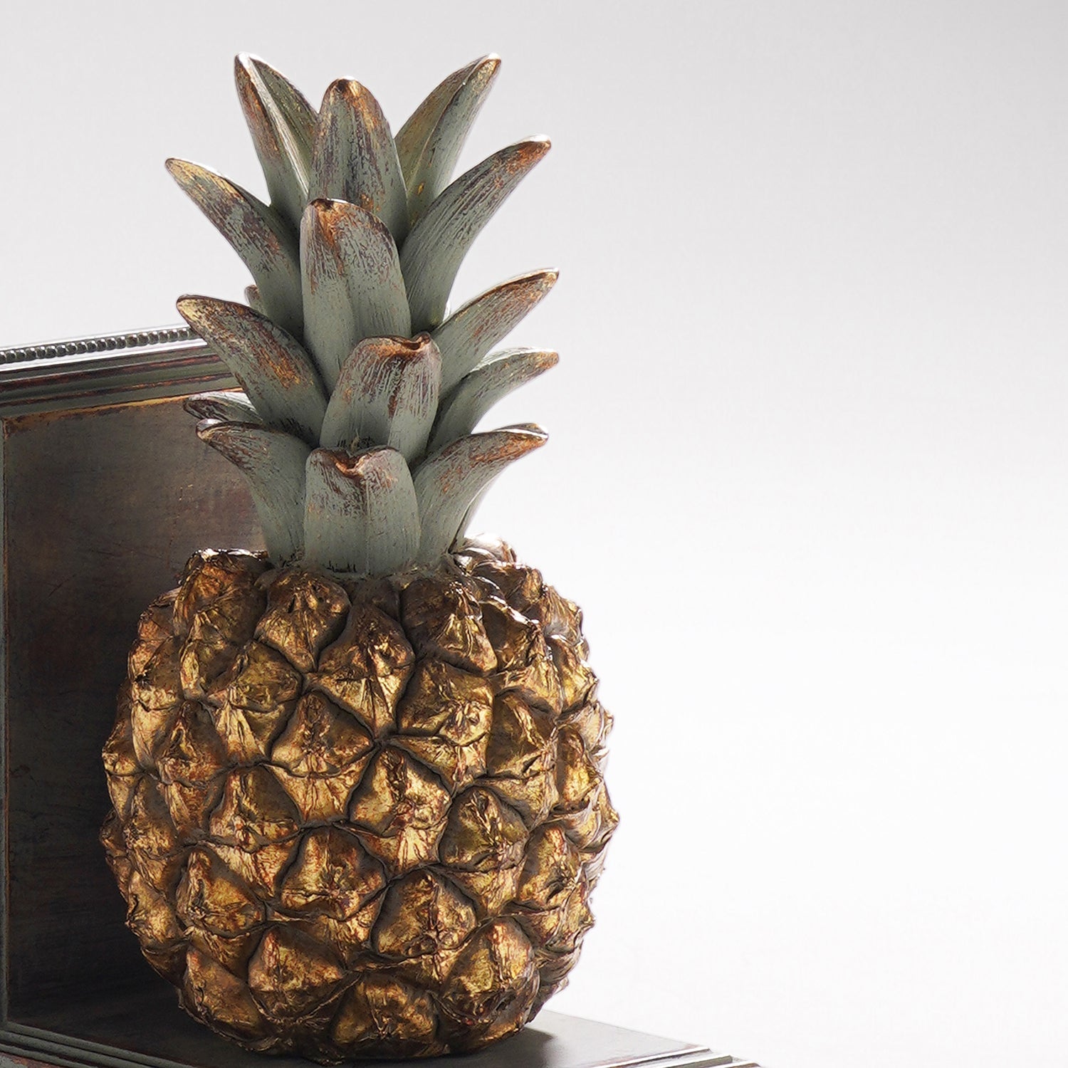 Gold & Green Polyresin Pineapple Bookends