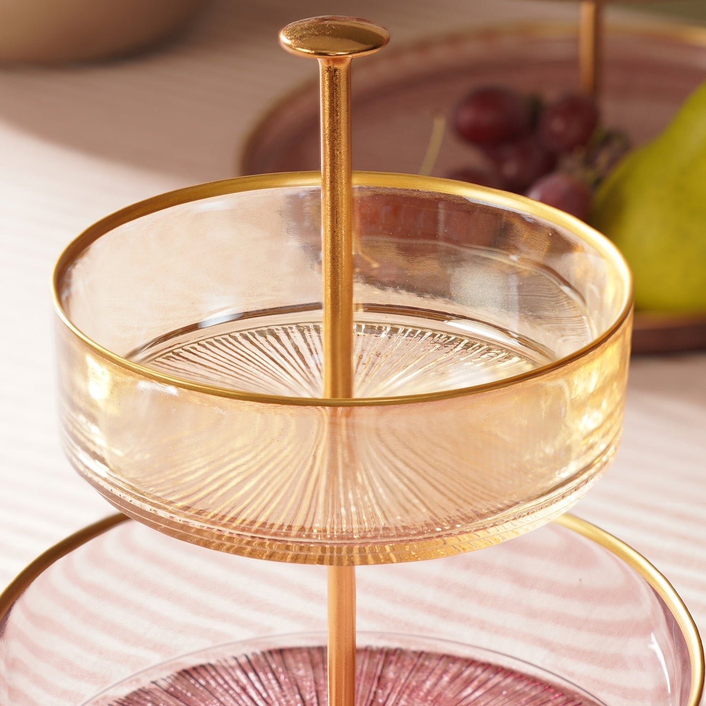 Amber & Pink Two Tiered Radial Textured Cookie Stand