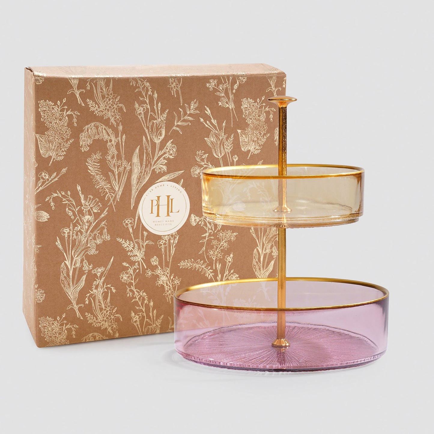 Amber & Pink Two Tiered Radial Textured Cookie Stand