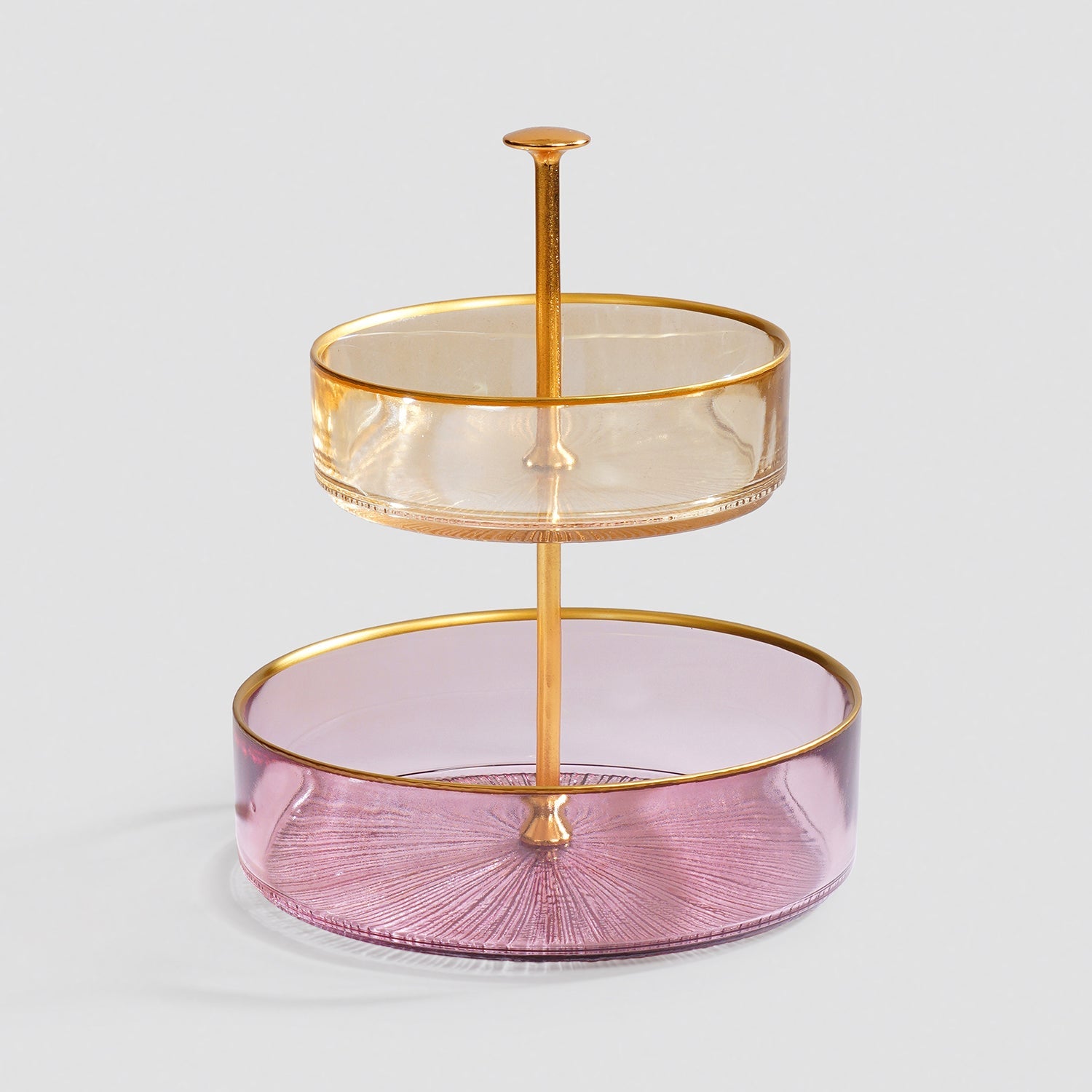 Amber & Pink Two Tiered Radial Textured Cookie Stand