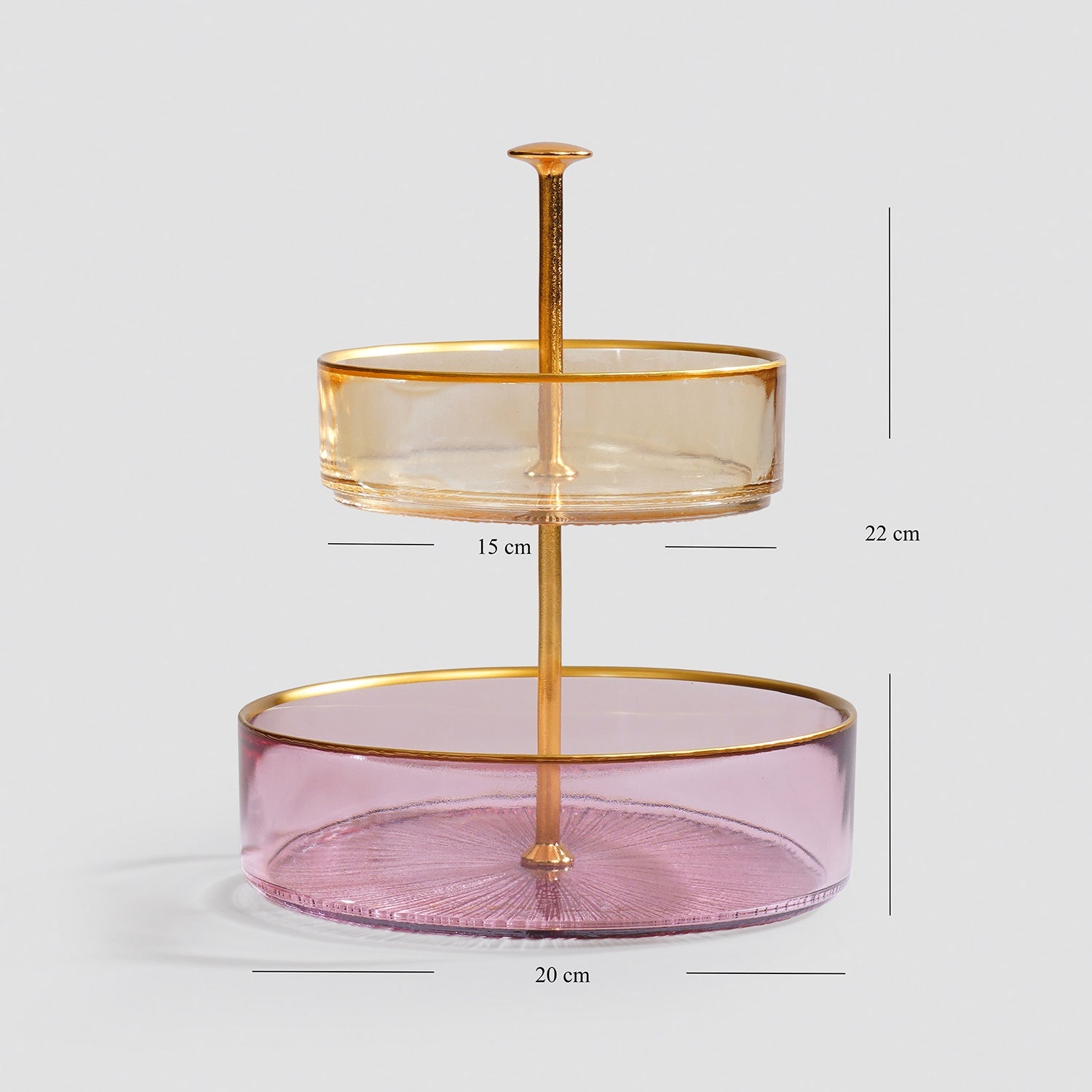 Amber & Pink Two Tiered Radial Textured Cookie Stand