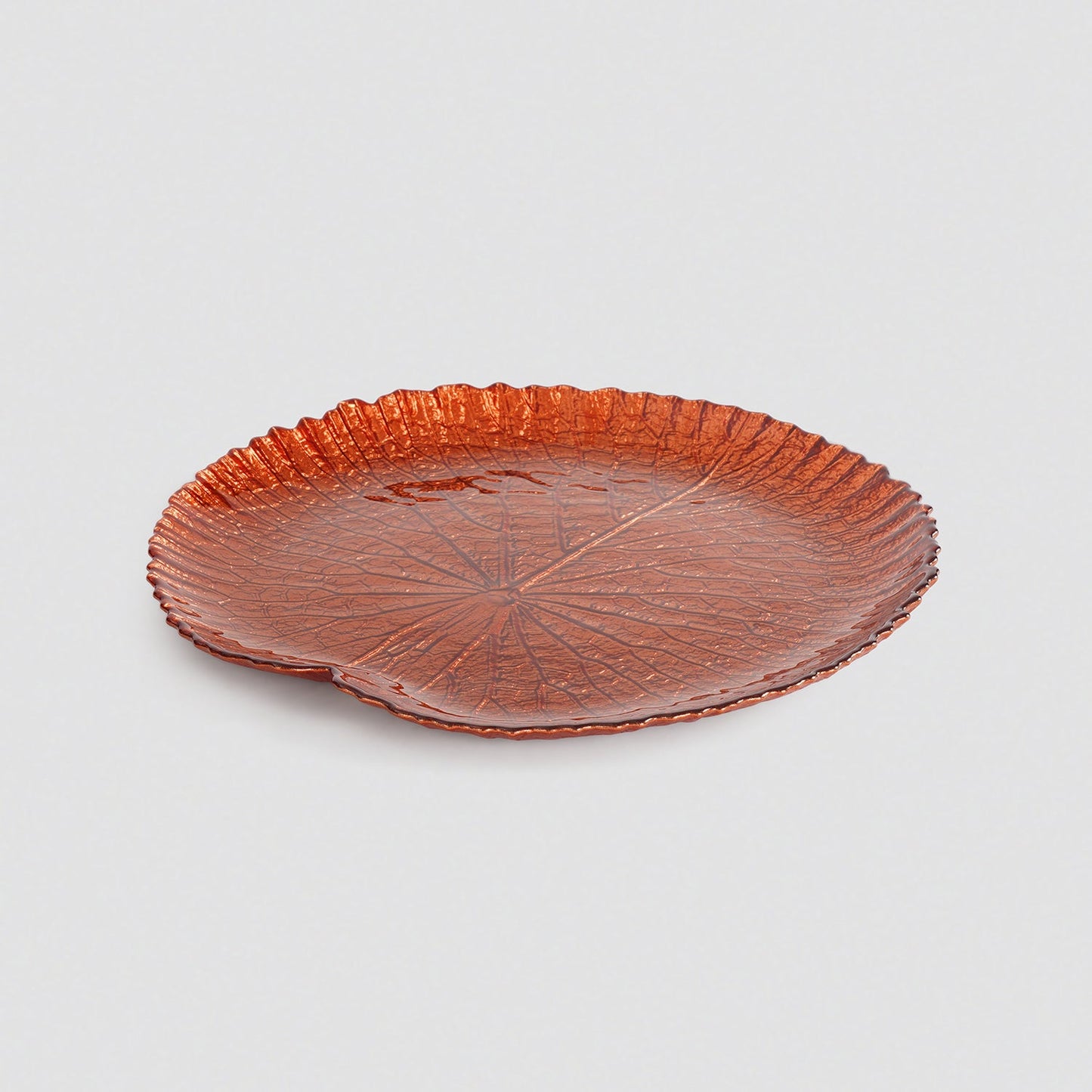 Dark Red Lotus Leaf Decorative Platter - Small