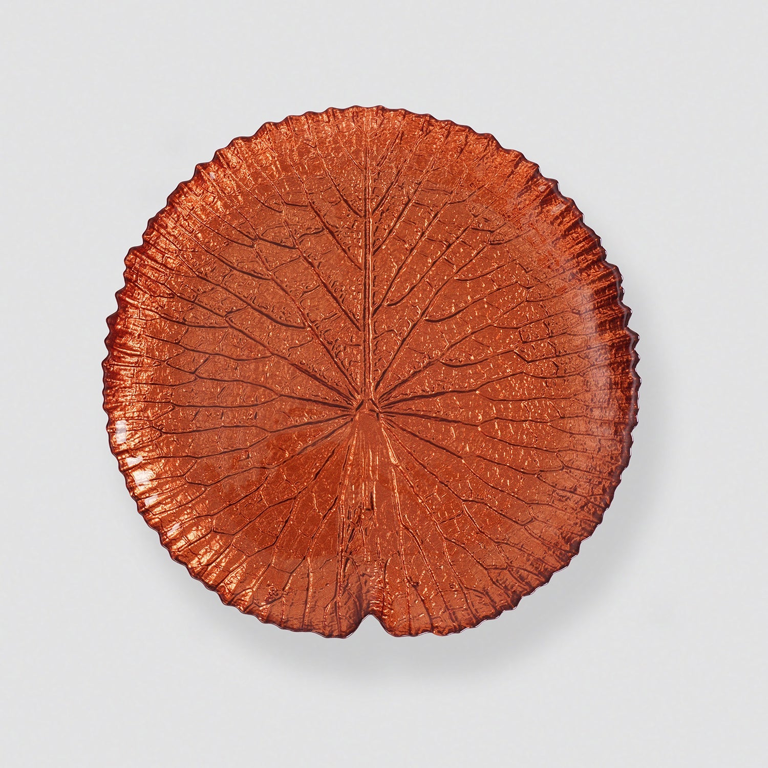 Dark Red Lotus Leaf Decorative Platter - Small