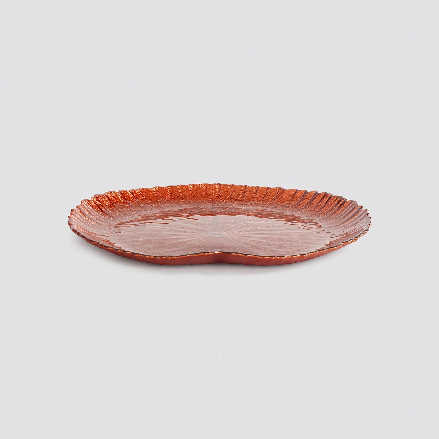 Dark Red Lotus Leaf Decorative Platter - Small