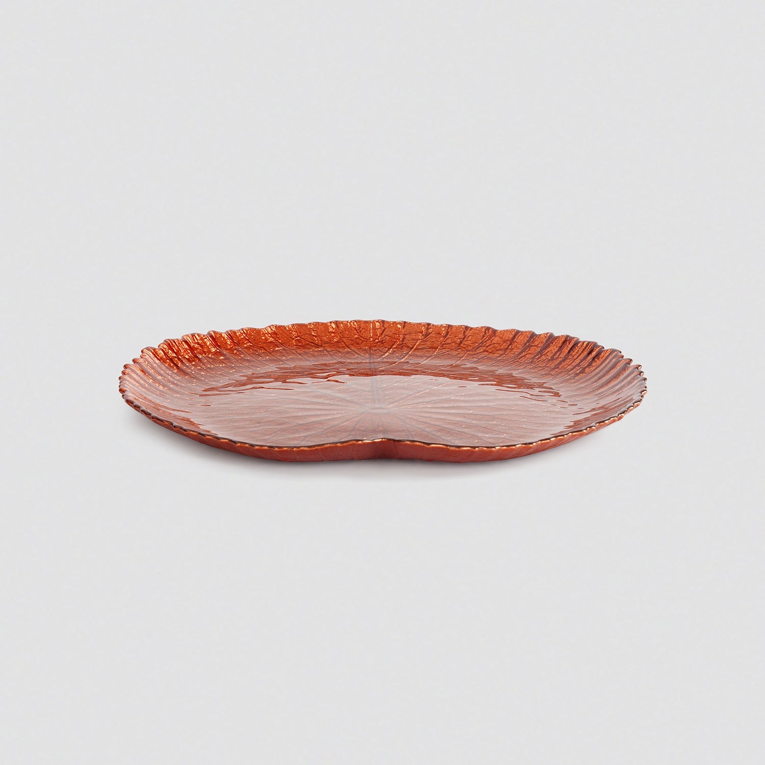 Dark Red Lotus Leaf Decorative Platter - Small