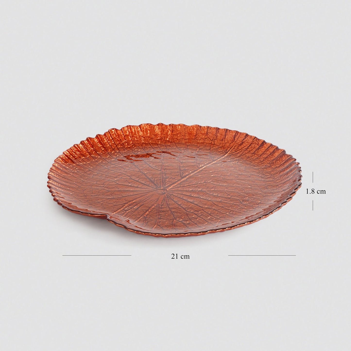 Dark Red Lotus Leaf Decorative Platter - Small