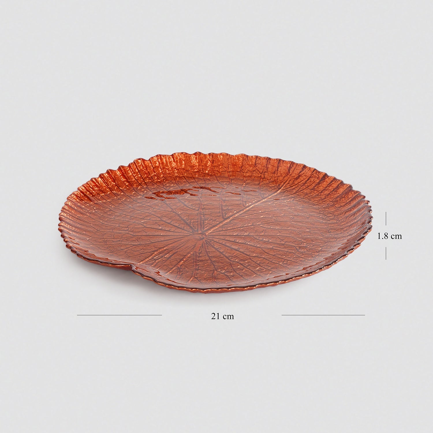 Dark Red Lotus Leaf Decorative Platter - Small