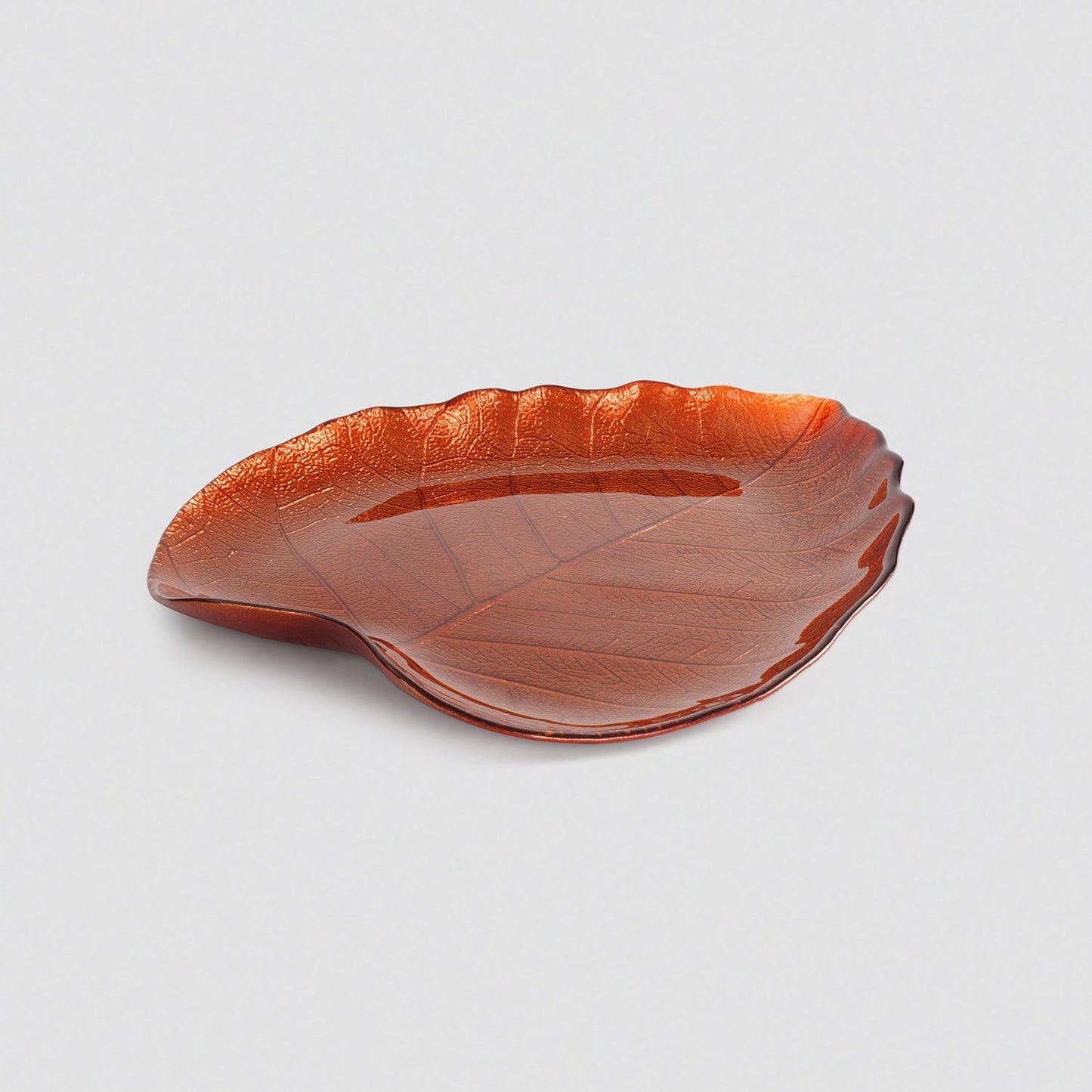 Dark Red Leaf Shaped Decorative Platter - Large