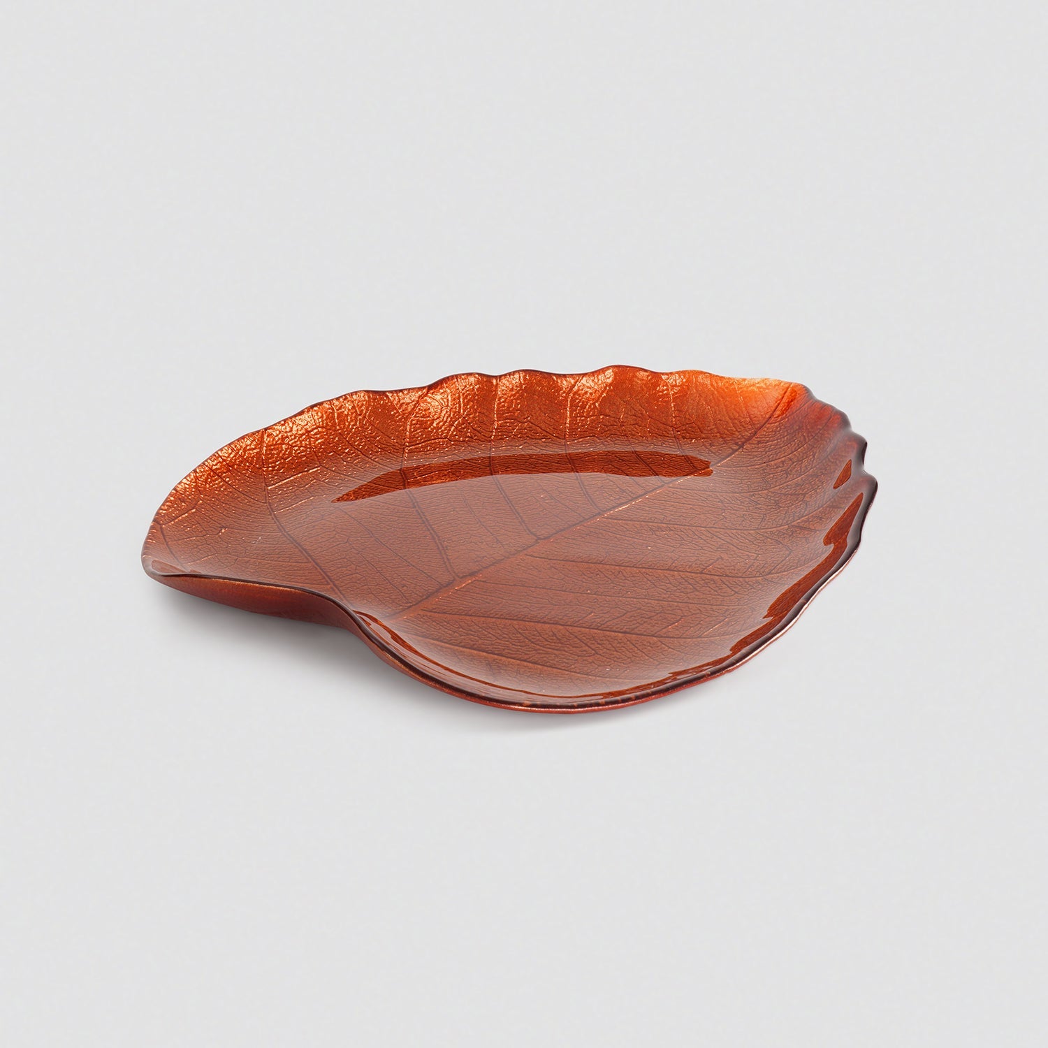 Dark Red Leaf Shaped Decorative Platter - Large