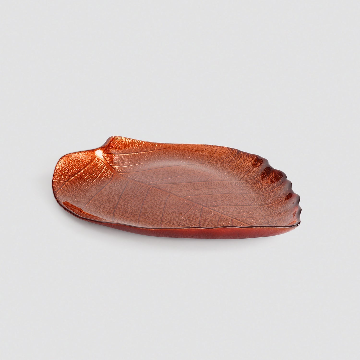Dark Red Leaf Shaped Decorative Platter - Large