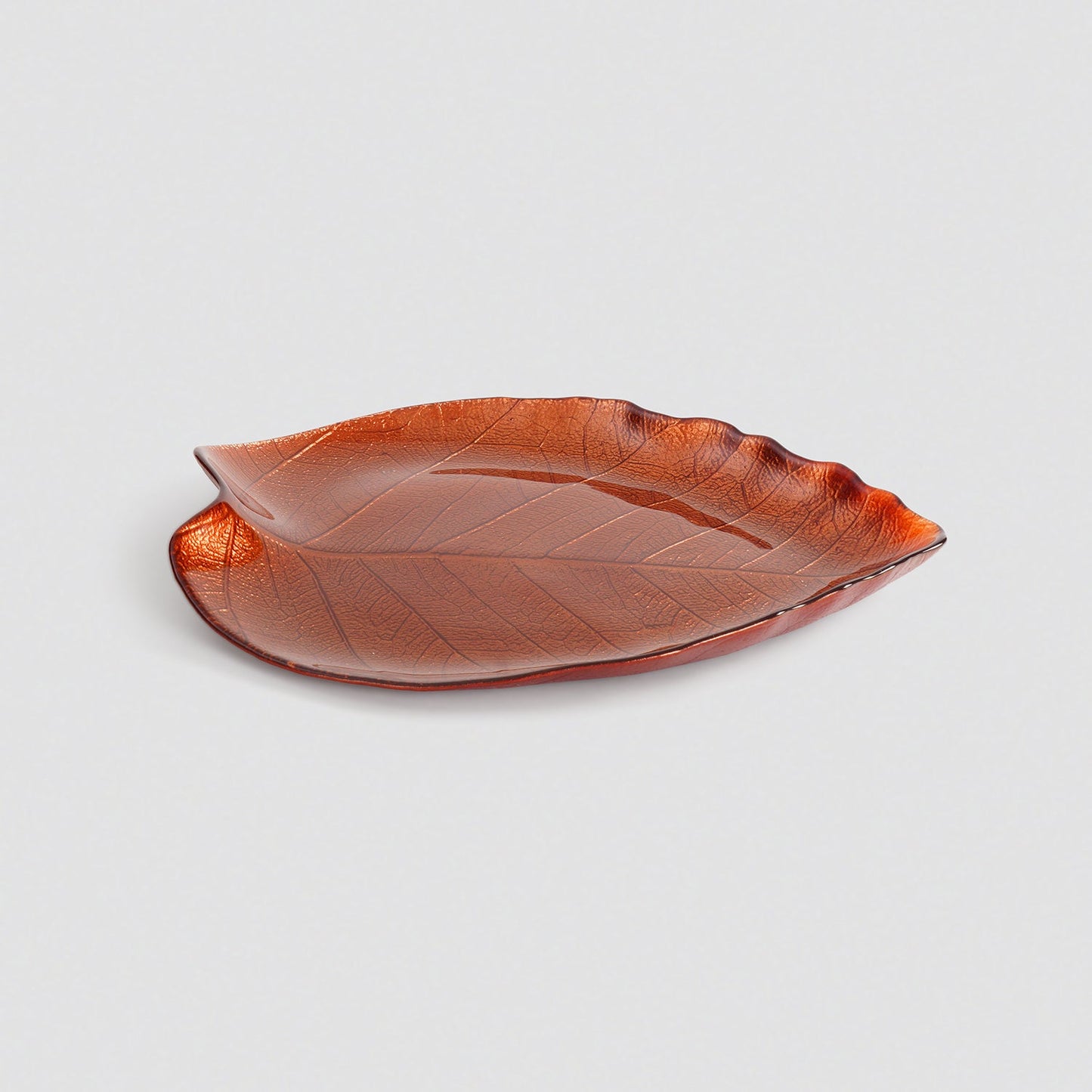 Dark Red Leaf Shaped Decorative Platter - Large