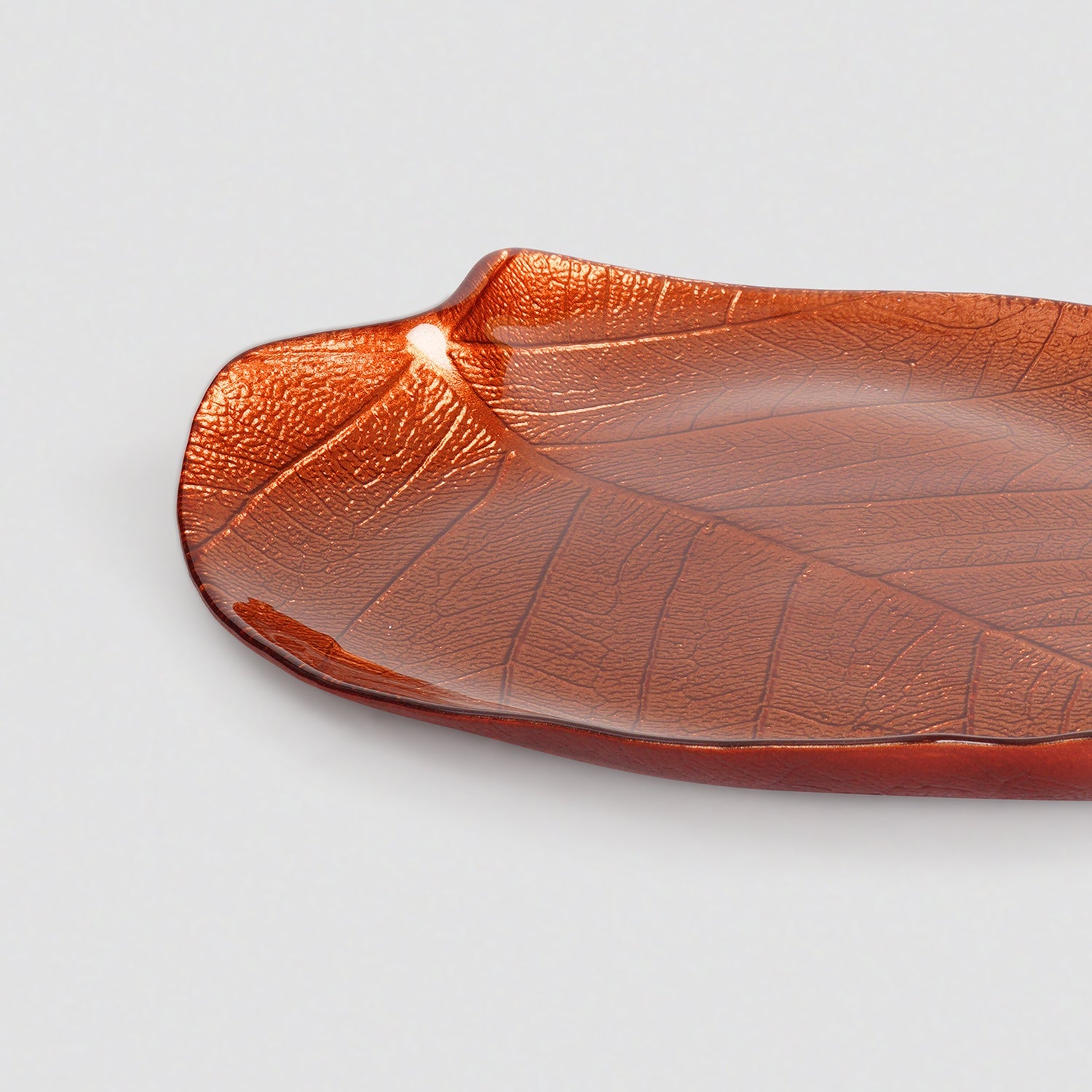 Dark Red Leaf Shaped Decorative Platter - Large