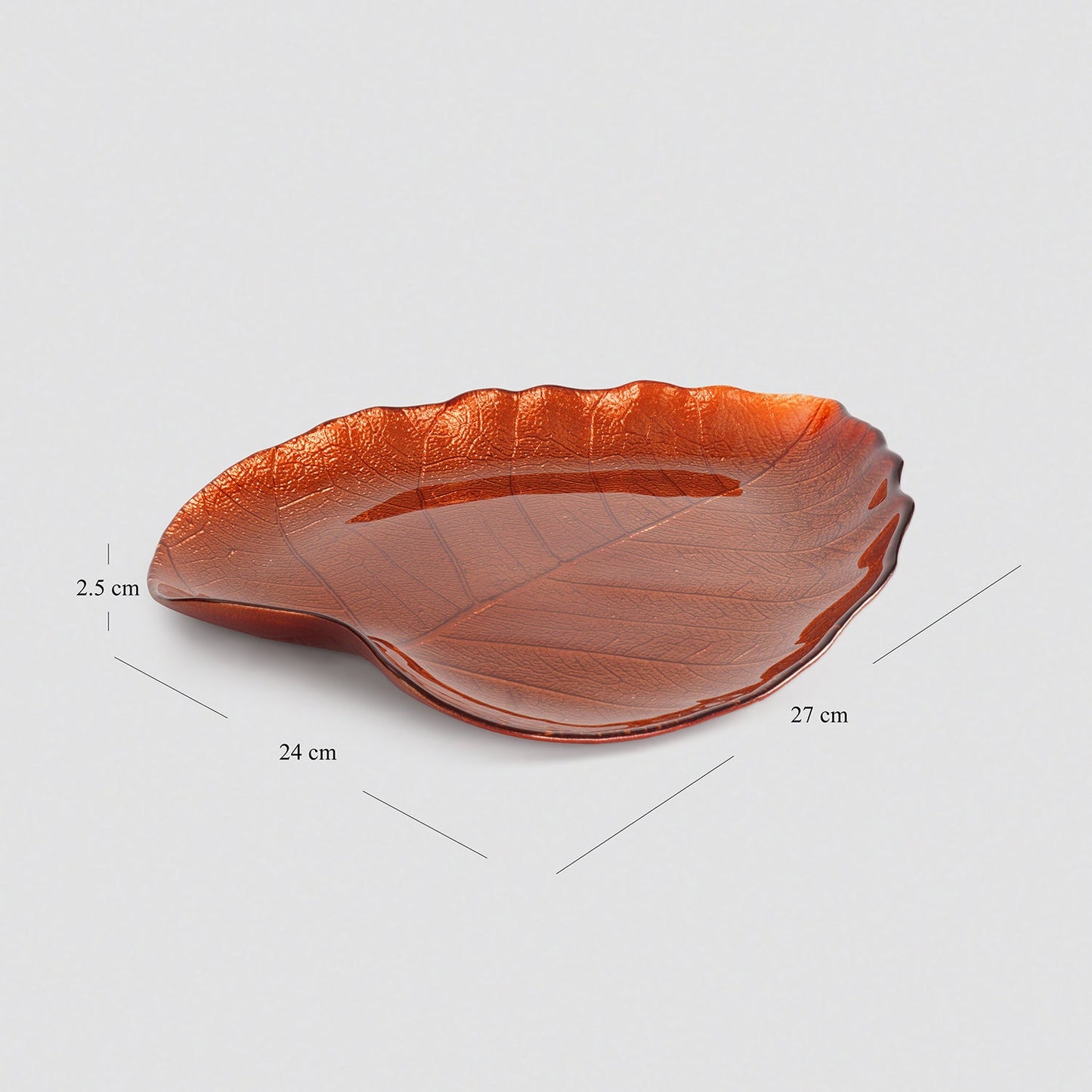 Dark Red Leaf Shaped Decorative Platter - Large