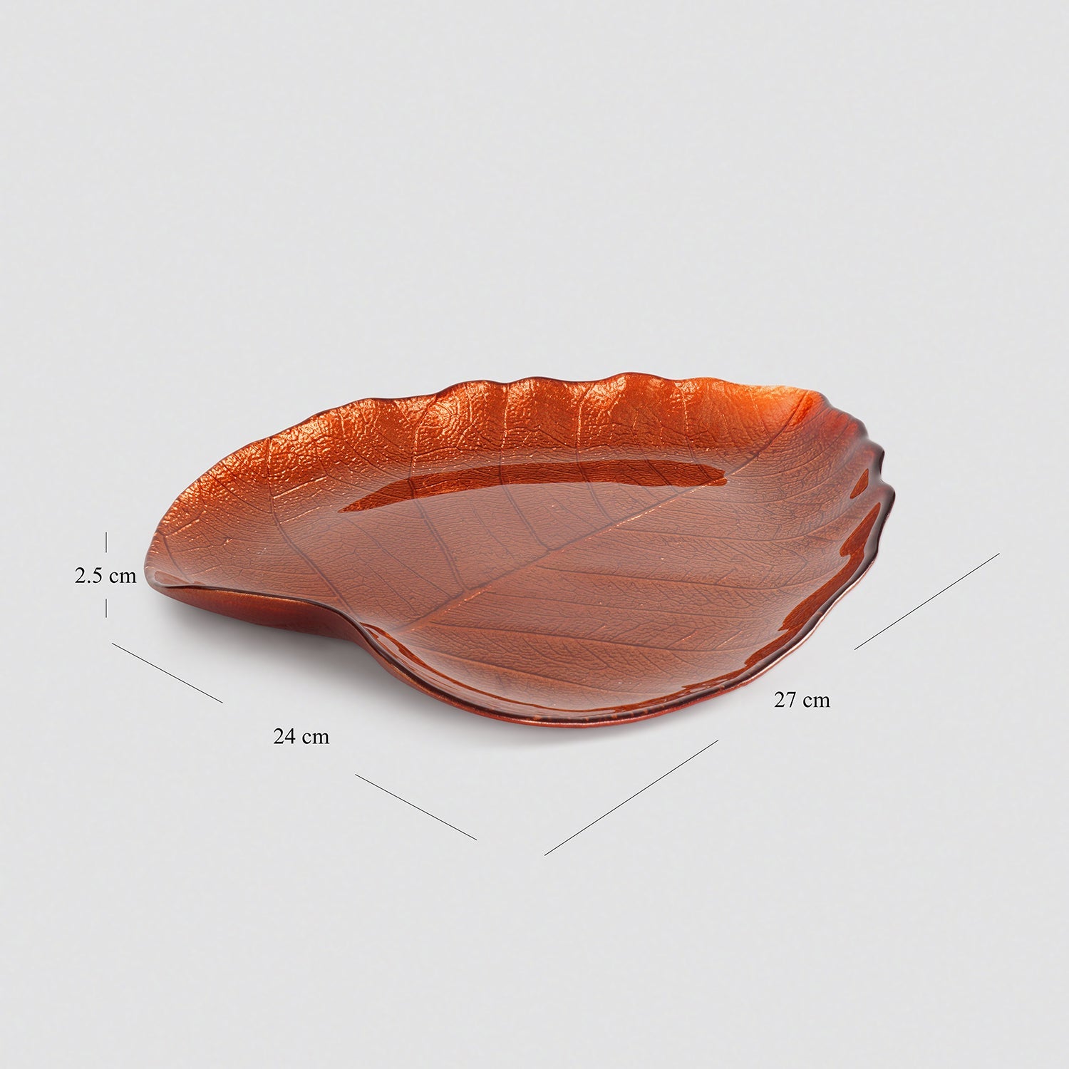 Dark Red Leaf Shaped Decorative Platter - Large