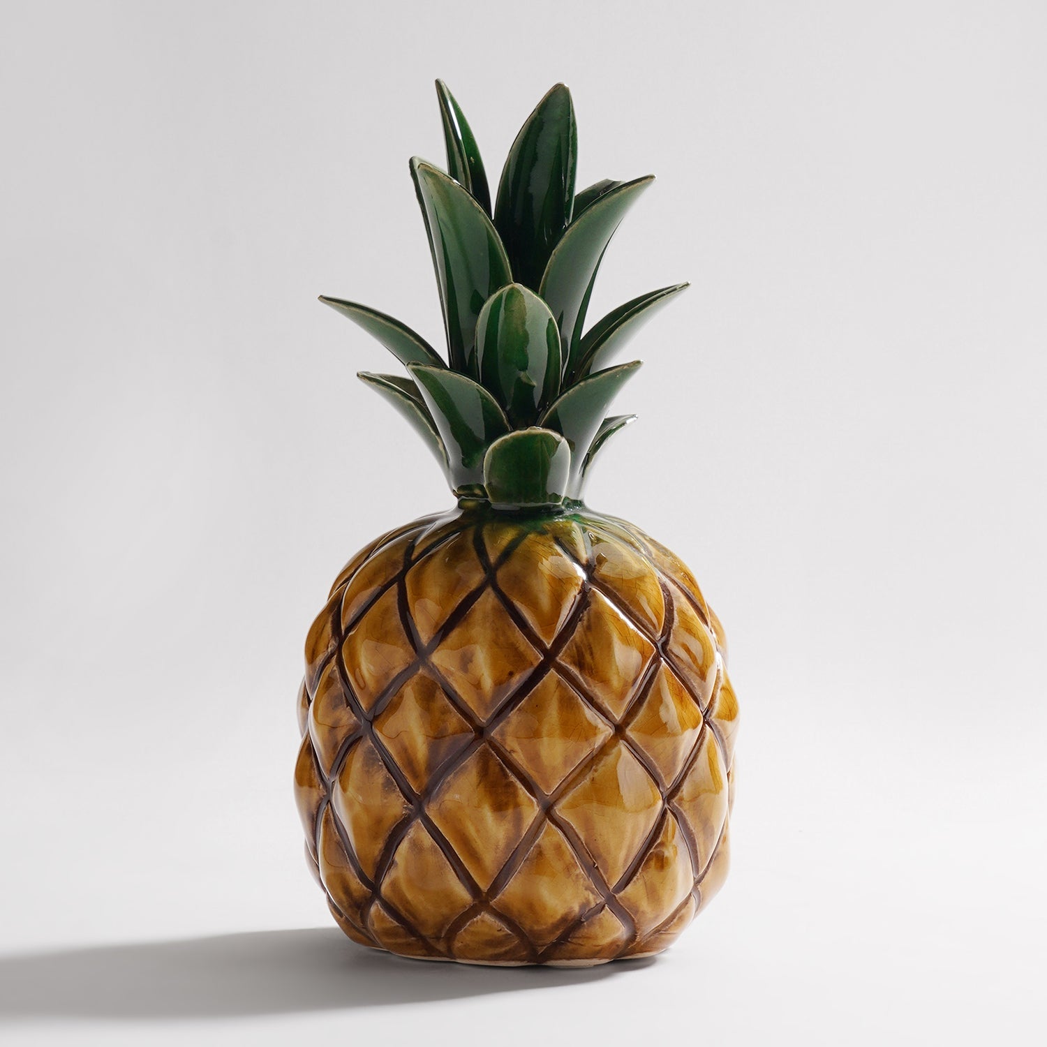 Green Mustard Ceramic Pineapple Decor