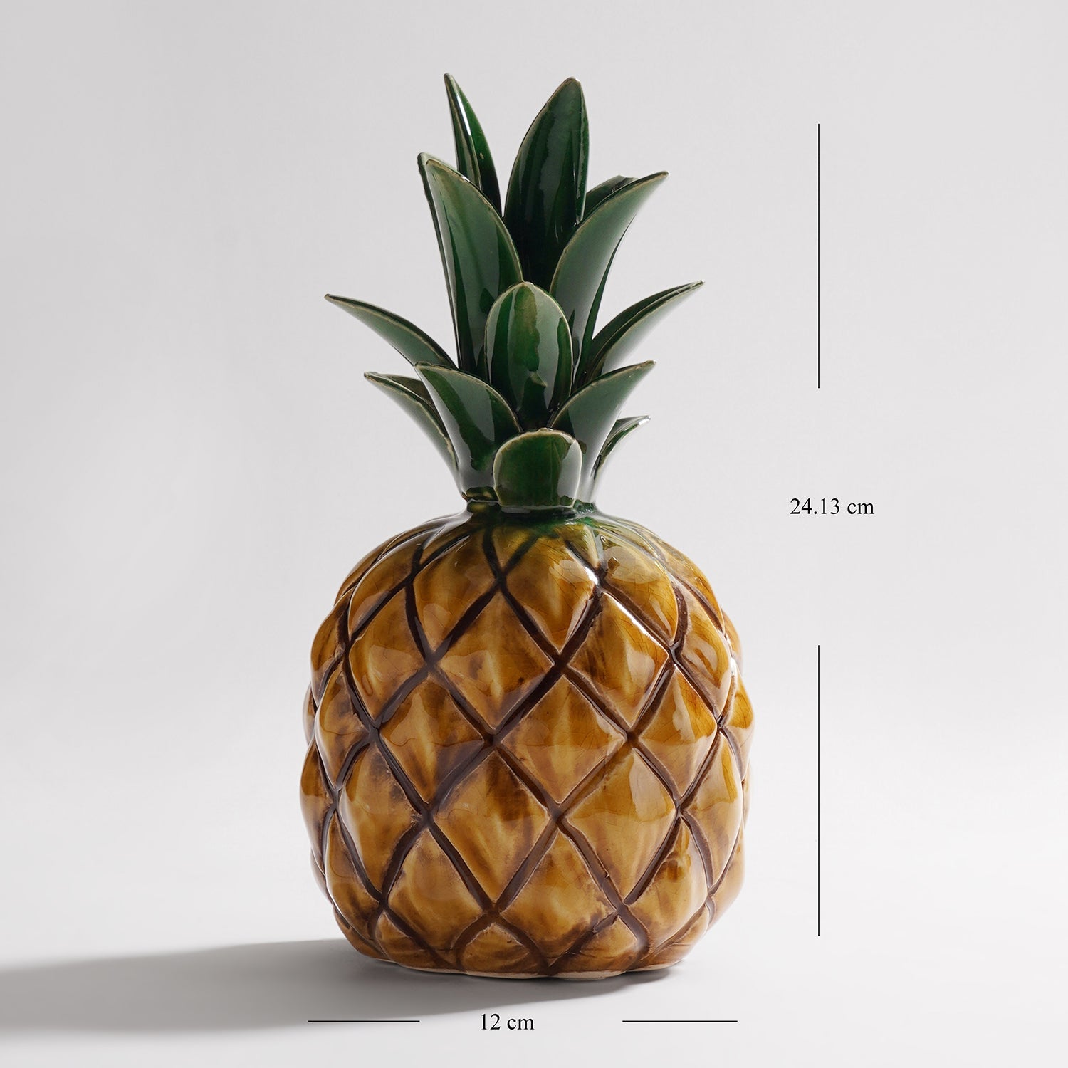 Green Mustard Ceramic Pineapple Decor